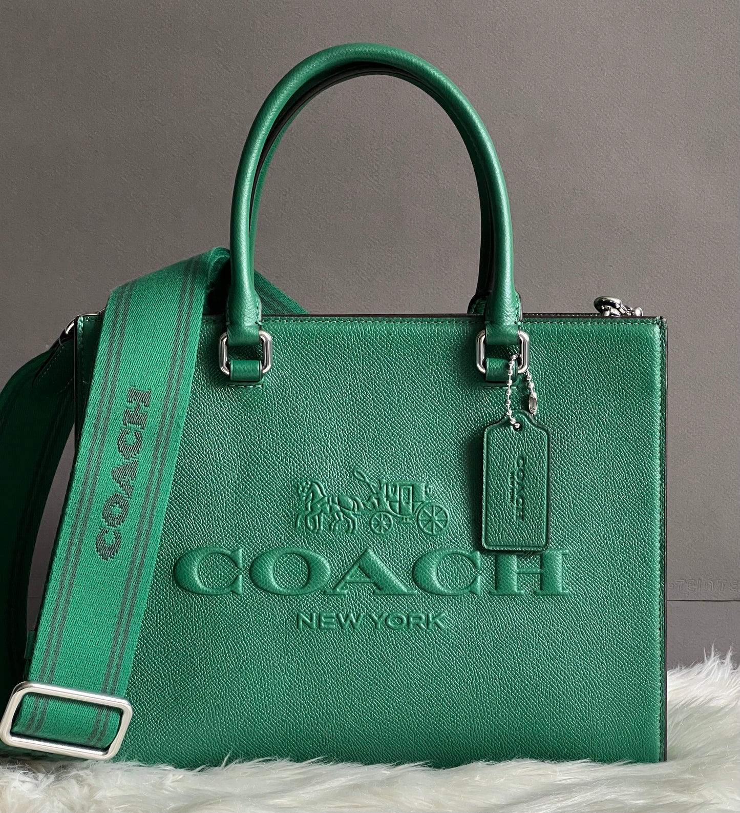 Coach Tote with Signature Canvas Detail