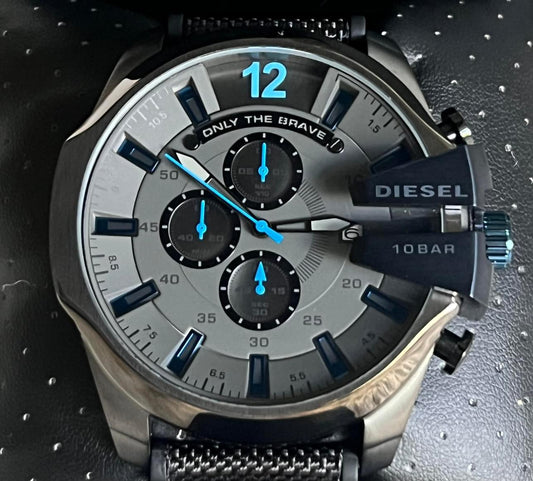 Diesel Mega Chief Black and Grey Nylon Watch