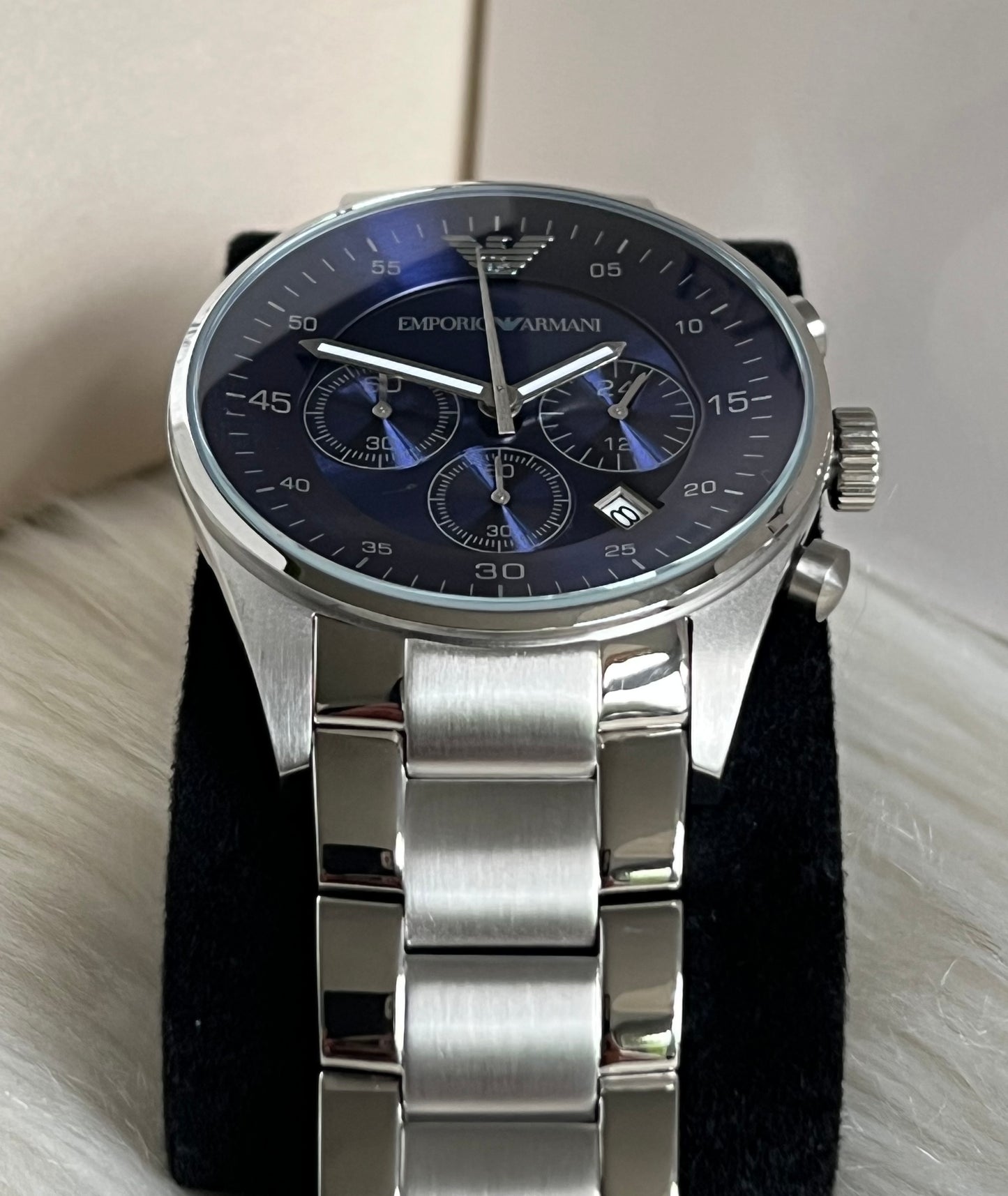 Emporio Armani Men’s Sport Steel Blue Dial Chronograph Watch