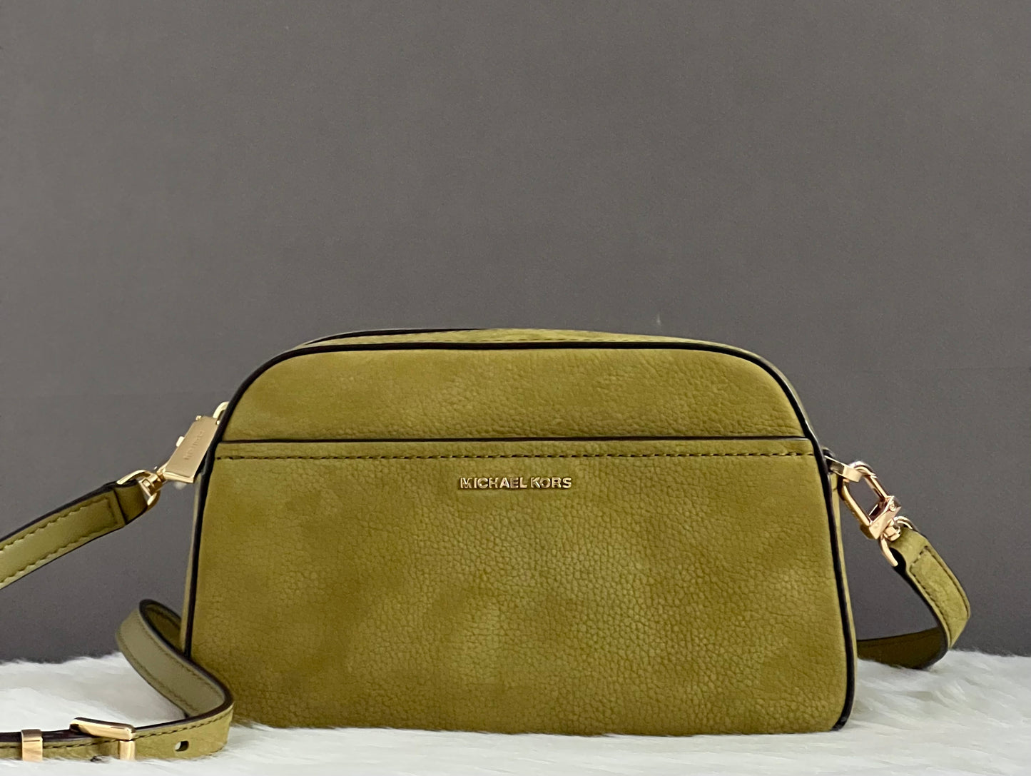 Michael Kors Jet Set Small Nubuck Camera Crossbody Bag