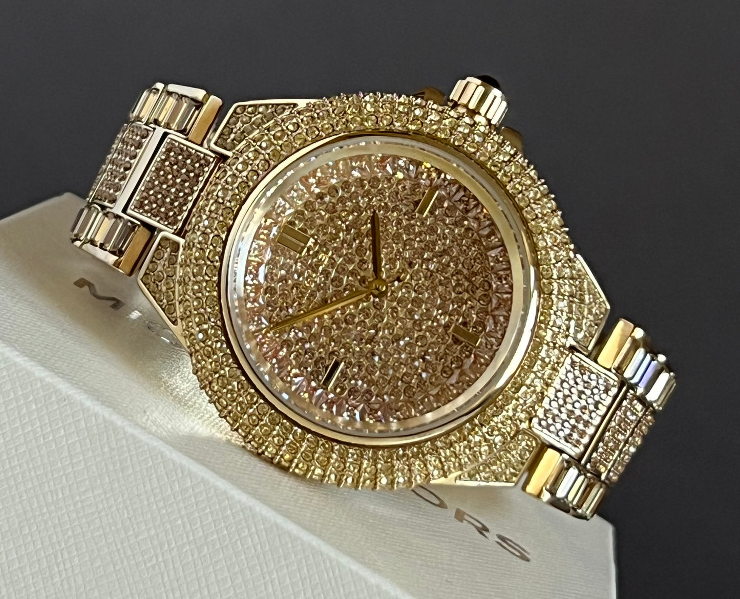 Michael Kors Women’s Oversized Camille Pavé Gold-Tone Watch