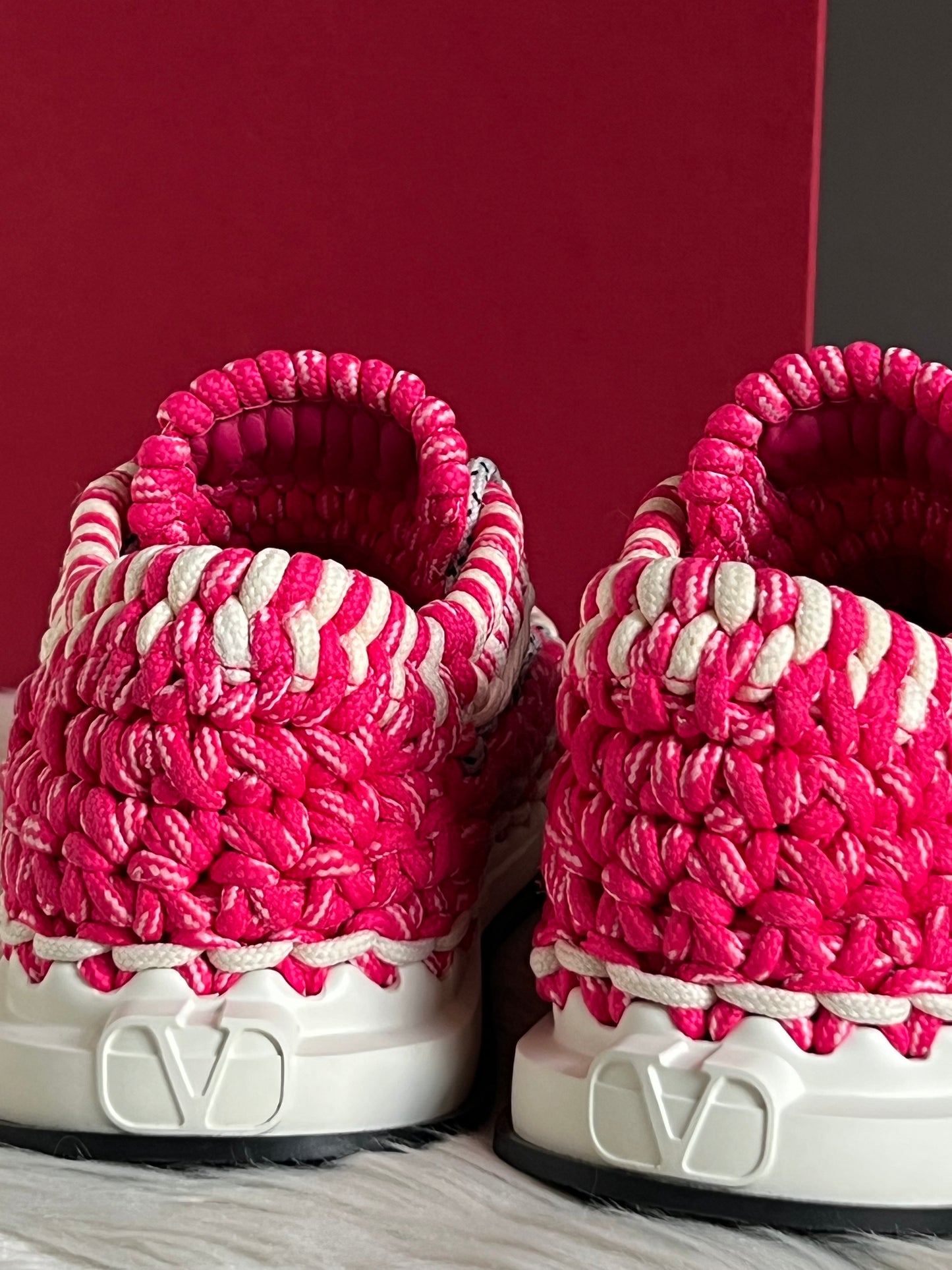 Valentino Garavani Knotted Macrame Crochet Sneakers