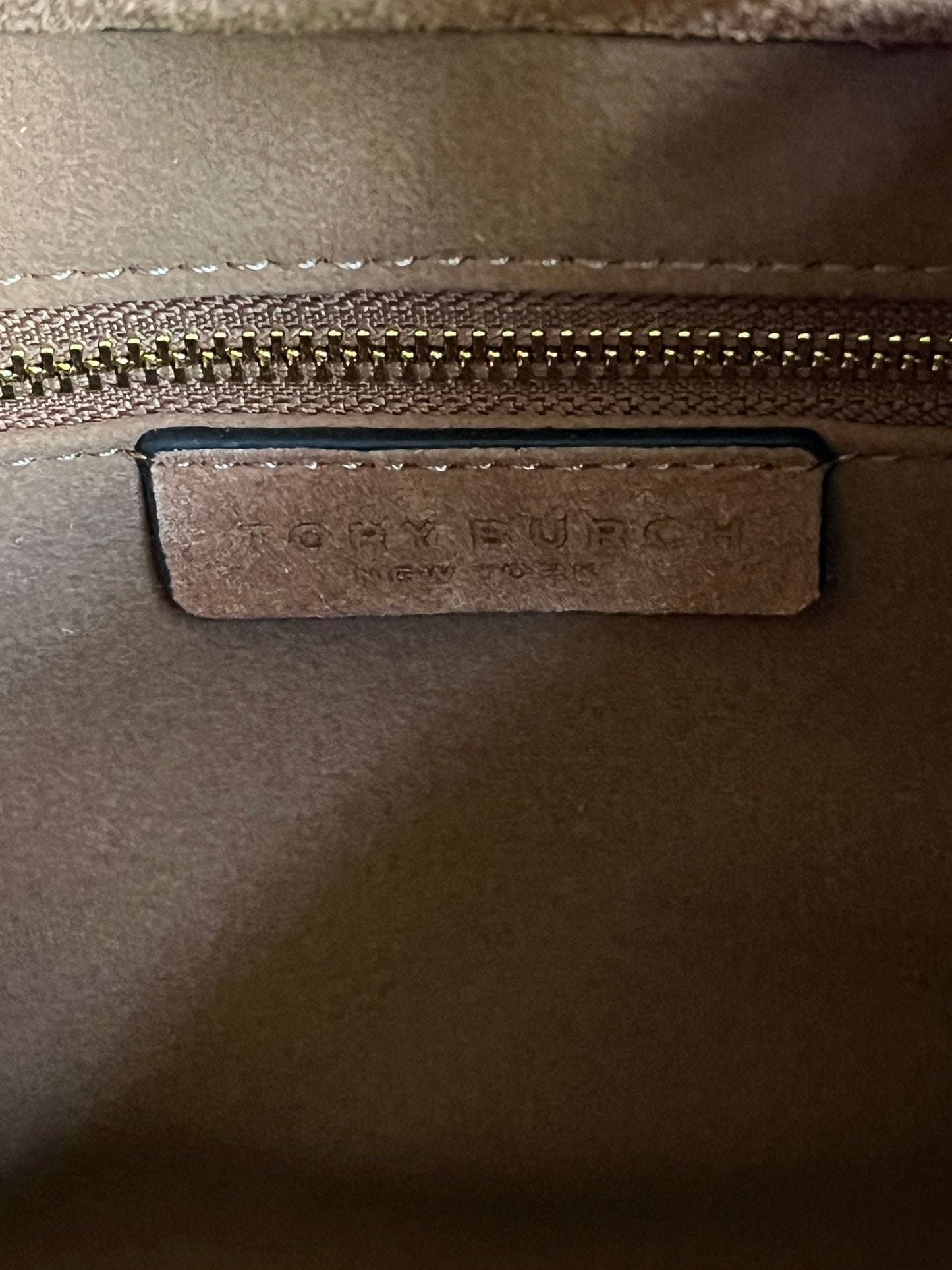Tory Burch Charlie Quilted Suede Drawstring Shoulder Bag