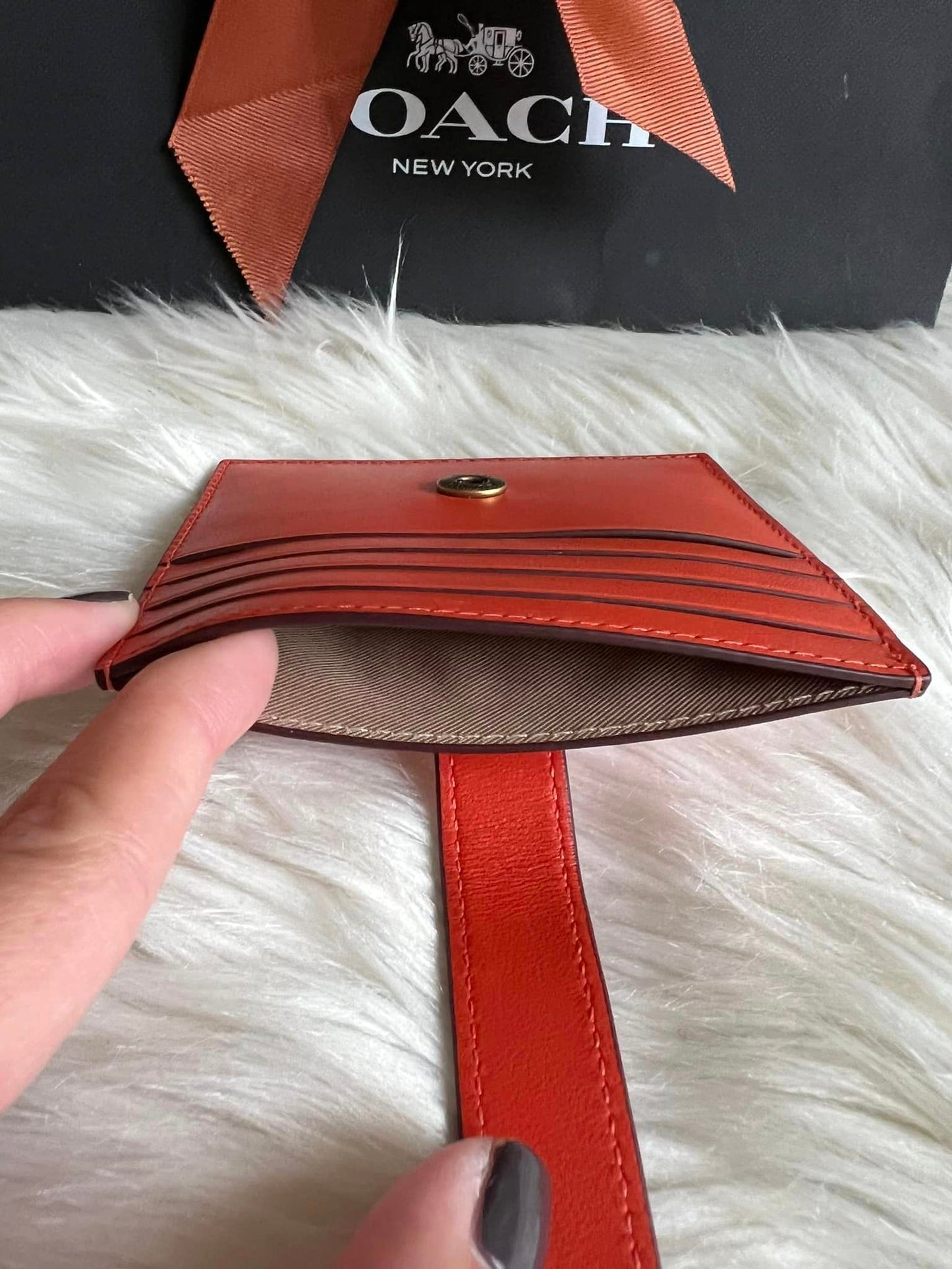 Coach Heritage Leather Card Case Wallet