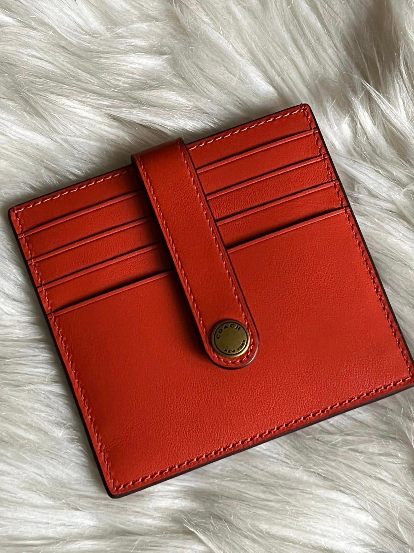 Coach Heritage Leather Card Case Wallet