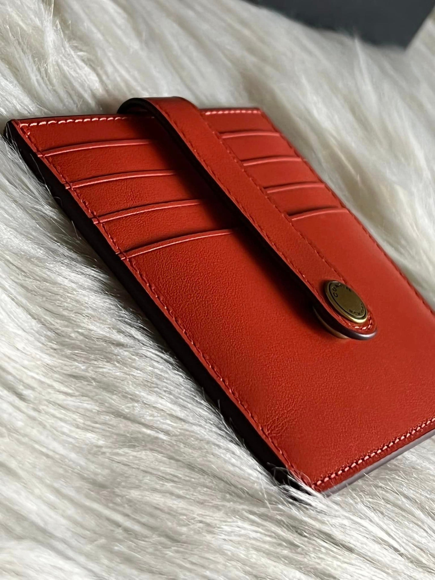 Coach Heritage Leather Card Case Wallet