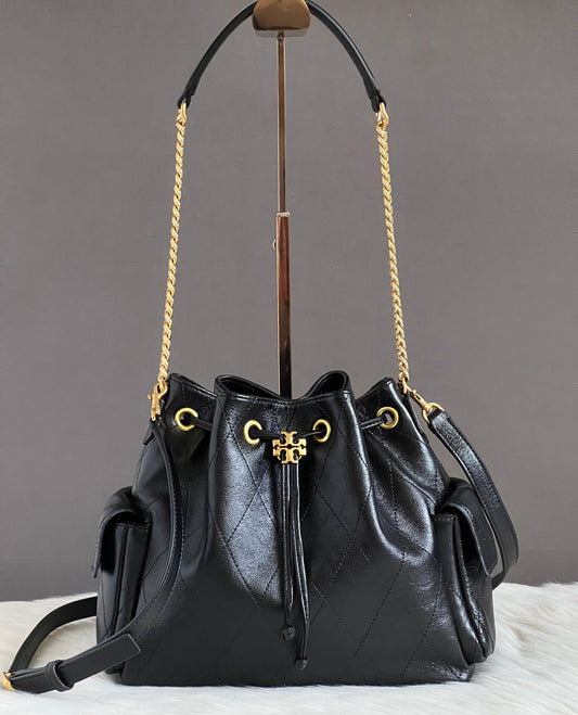 Tory Burch Charlie Quilted Drawstring Shoulder Bag