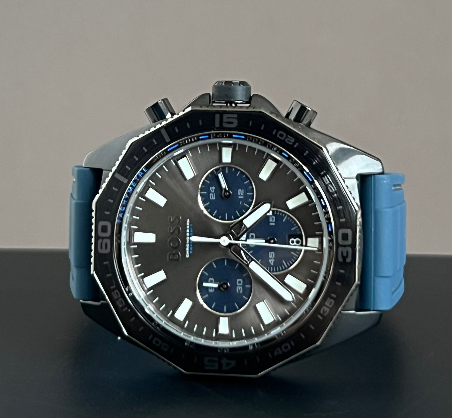 Hugo Boss Men’s Energy Chronograph Rubber Strap Watch