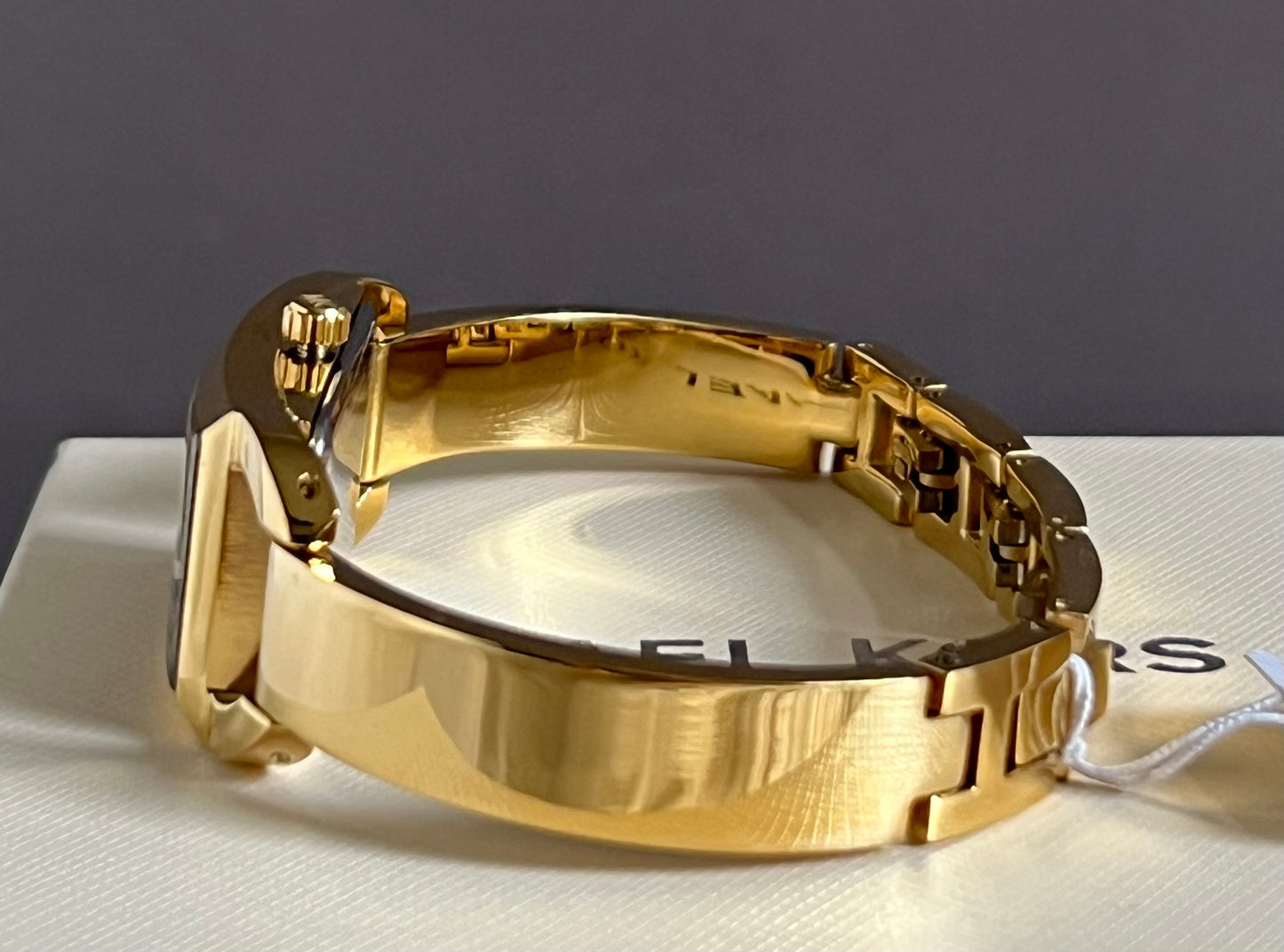 Michael Kors Women’s Mini Empire Pavé Gold-Tone Bangle Watch