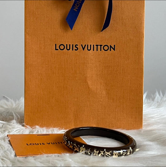 Louis Vuitton Narrow Inclusion Bangle (Clear/Gold)