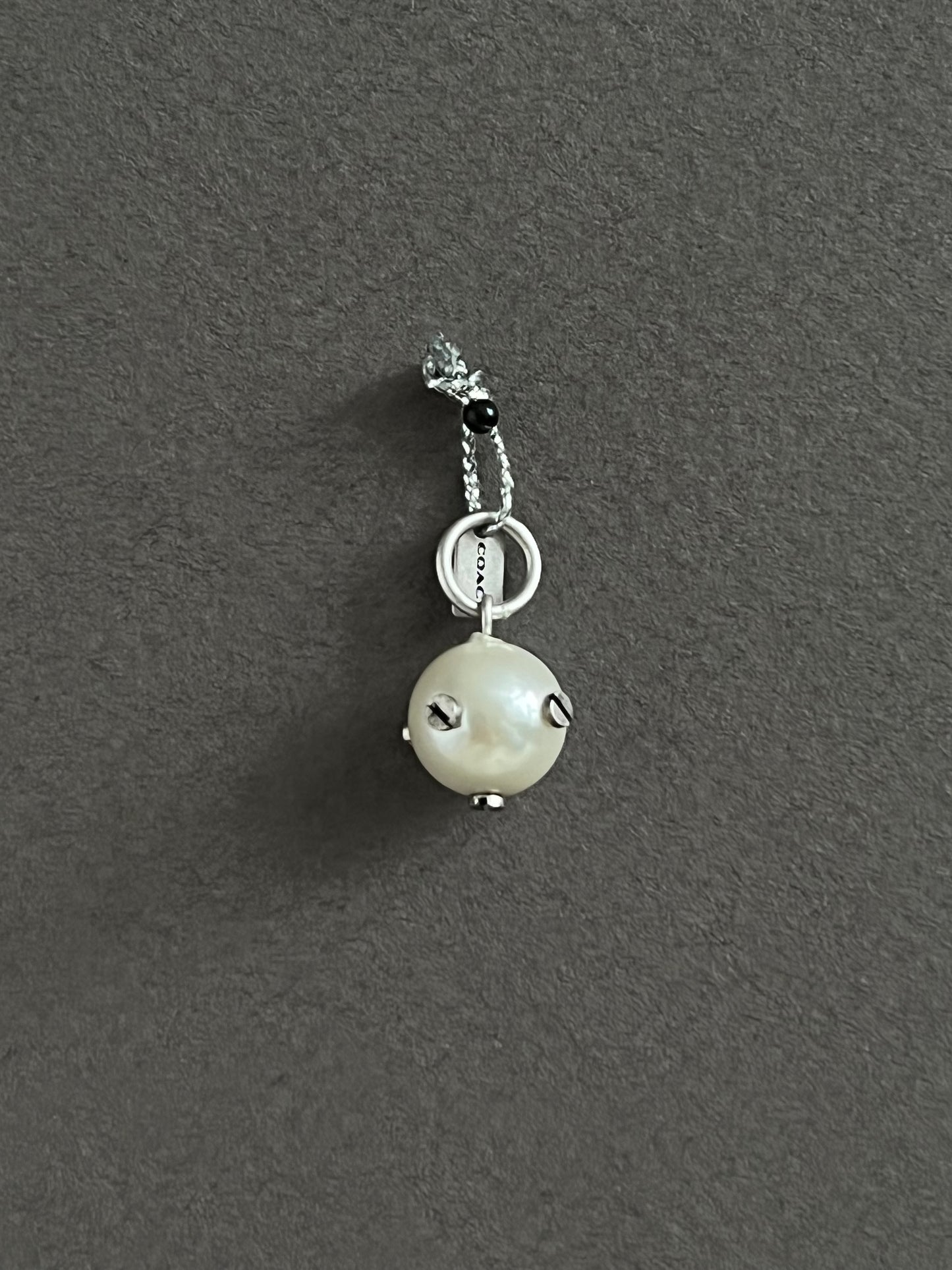 Coach Nailhead Pearl Charm