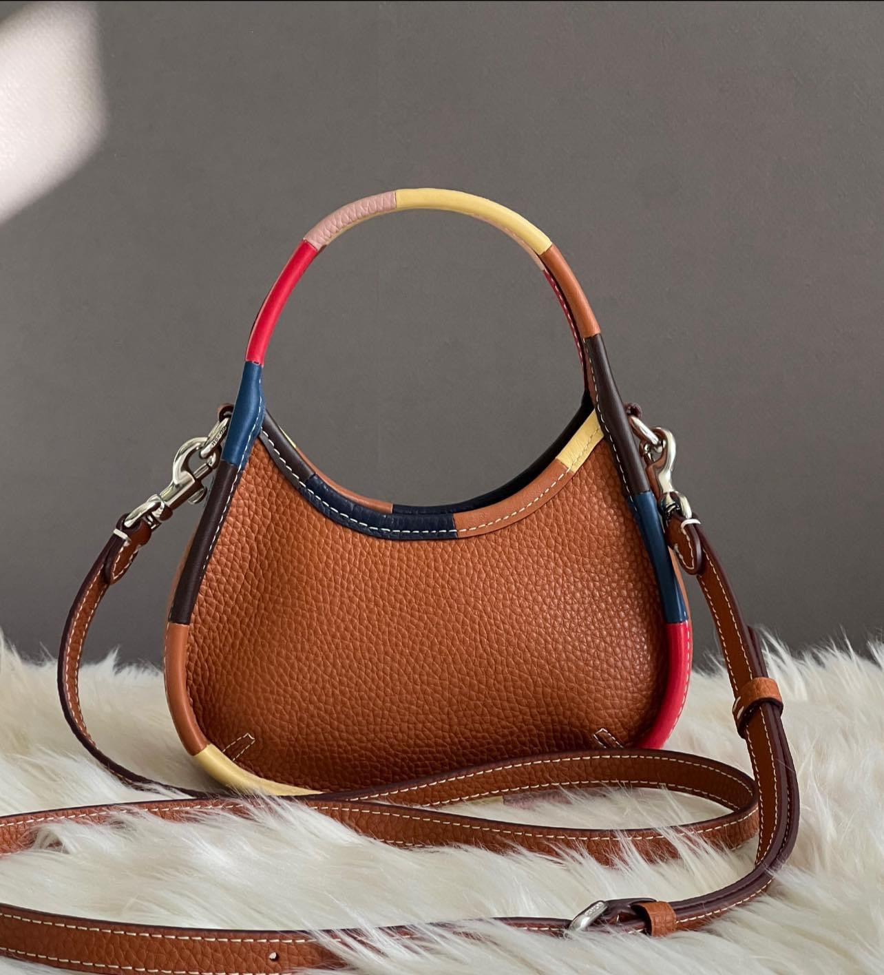 Coach Mini Ergo Bag with Crossbody Strap in Coachtopia Leather with Upcrafted Leather Binding