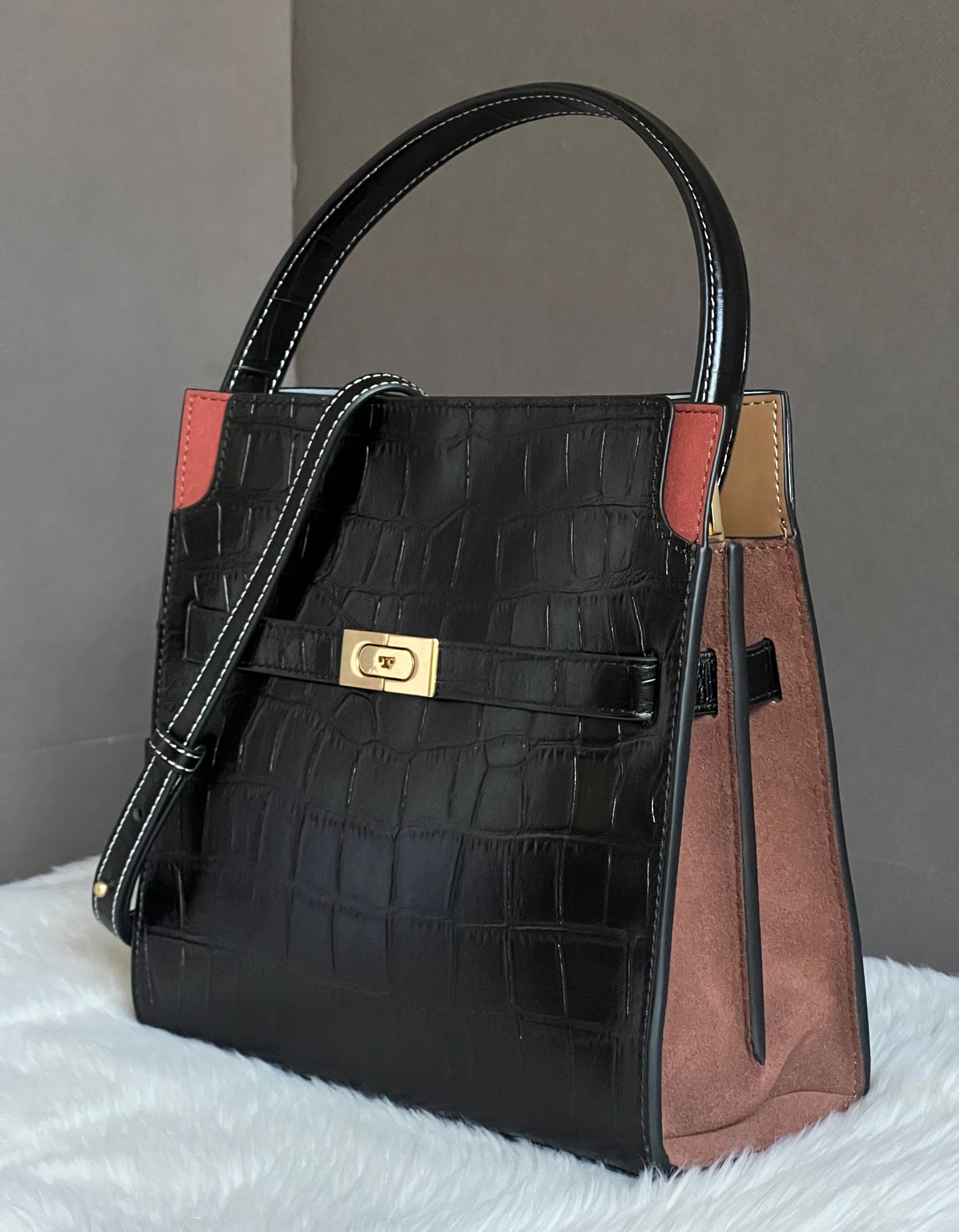 Tory Burch Small Lee Radziwill Embossed Double Bag