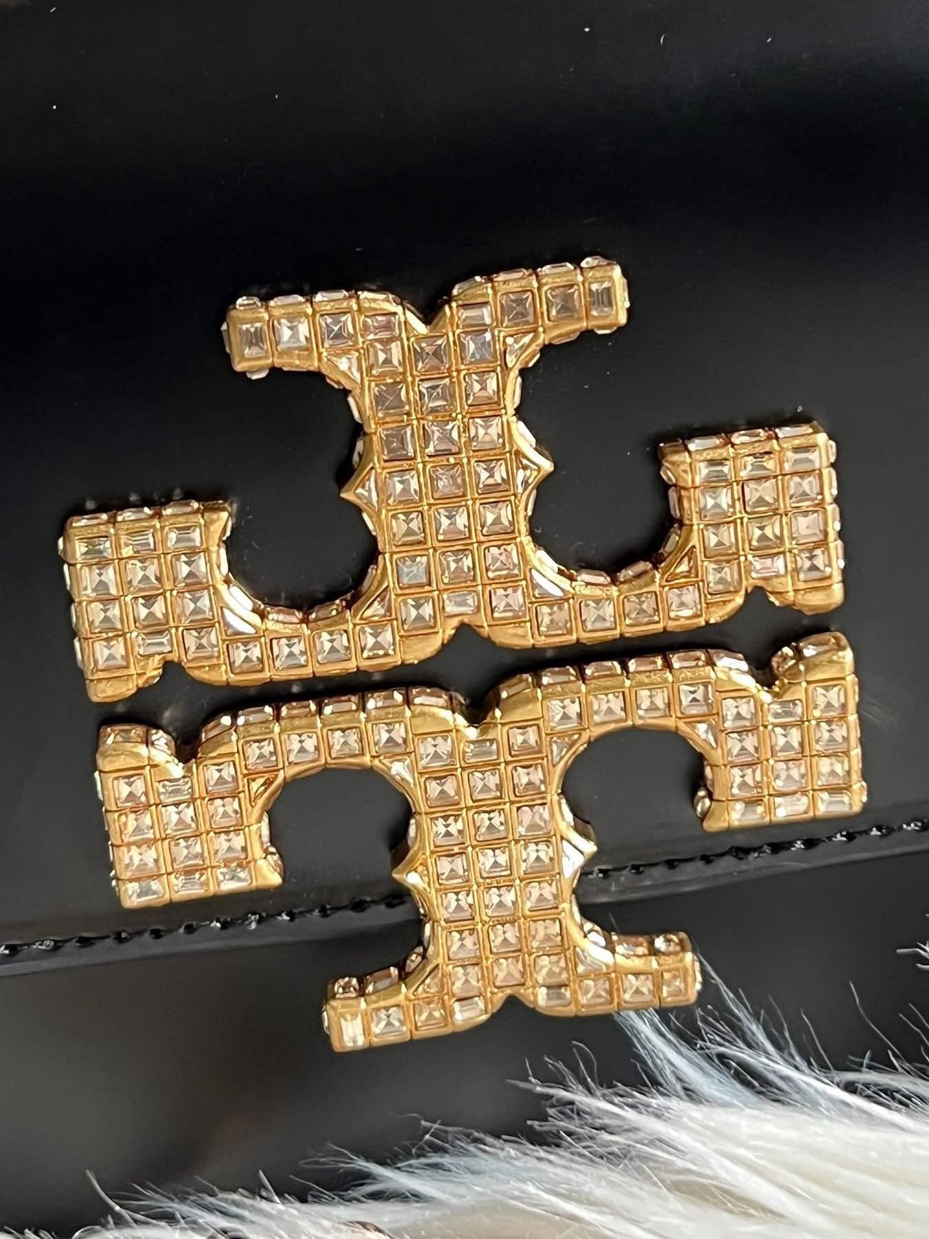 Tory Burch Eleanor Pave Spazzolato Small Convertible Shoulder Bag