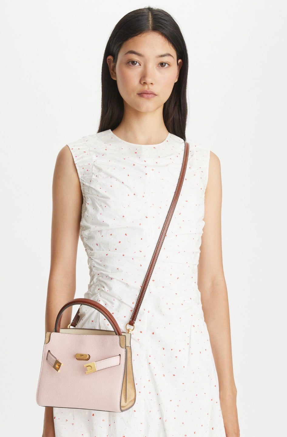 Tory Burch Lee Radziwill Petite Pebbled Double Bag