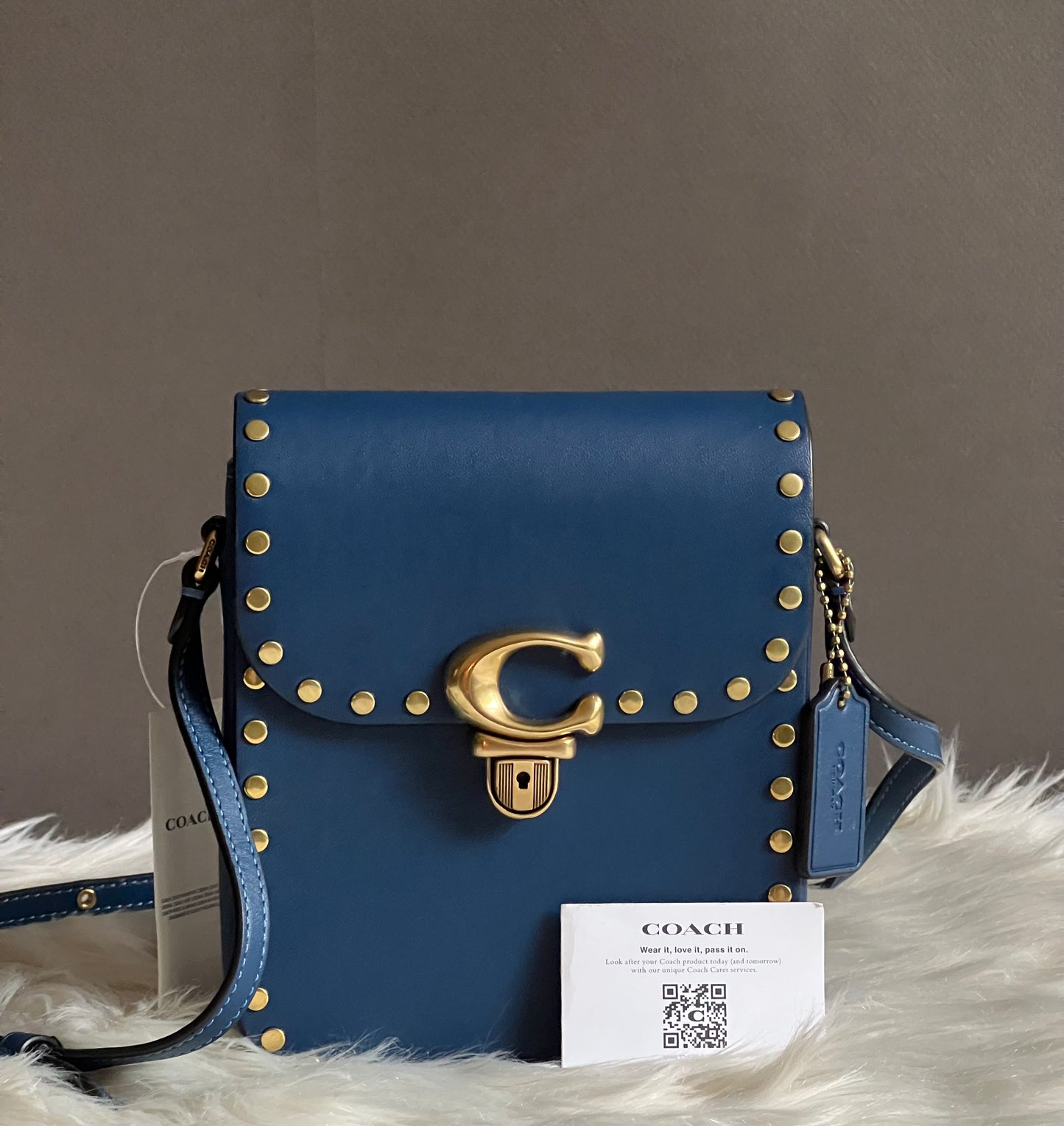 Coach Tall Studio Crossbody with Rivets