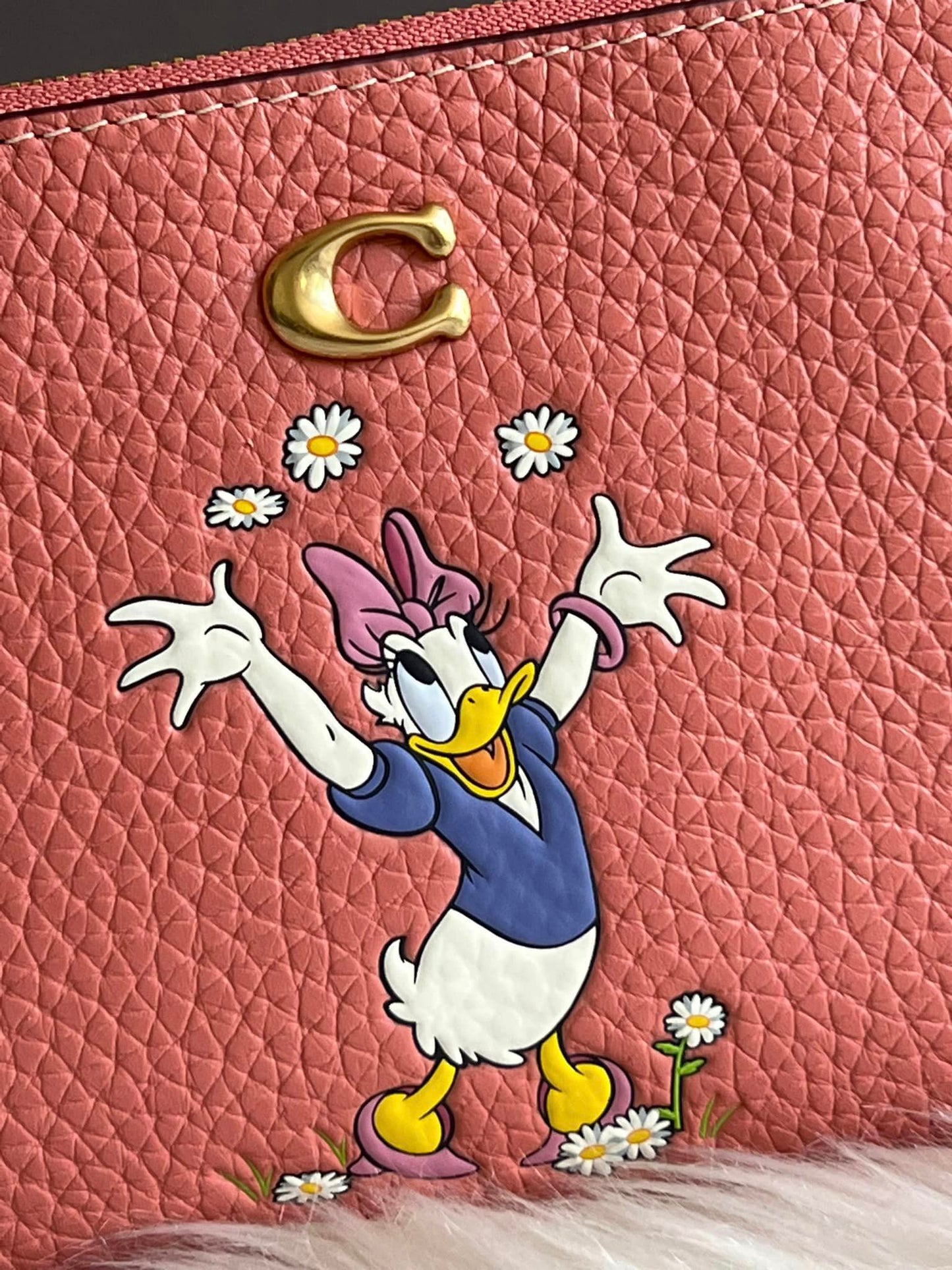 Disney X Coach Small Wristlet in Regenerative Leather with Daisy Duck