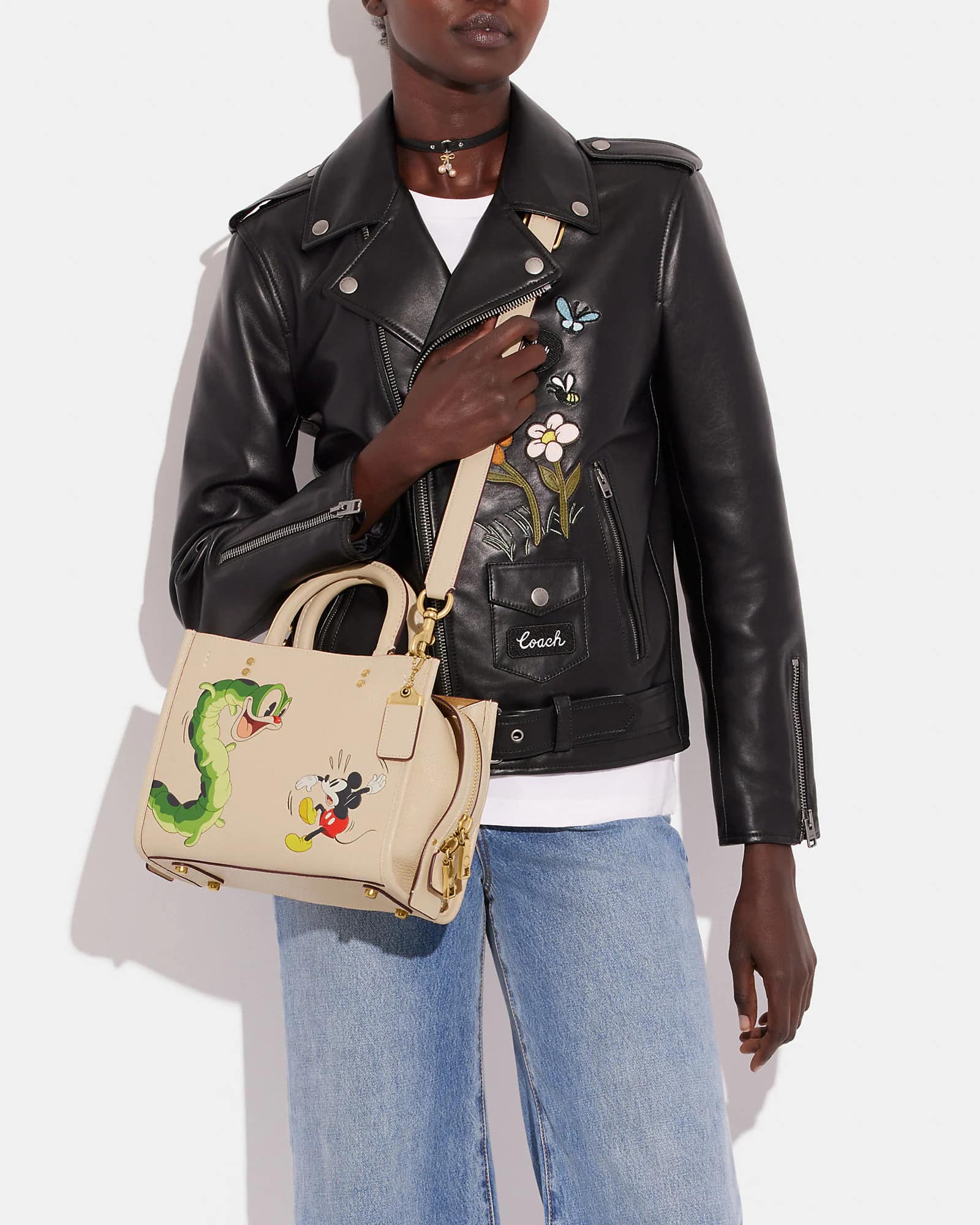 Disney X Coach Rogue 25 in Regenerative Leather with Mickey Mouse