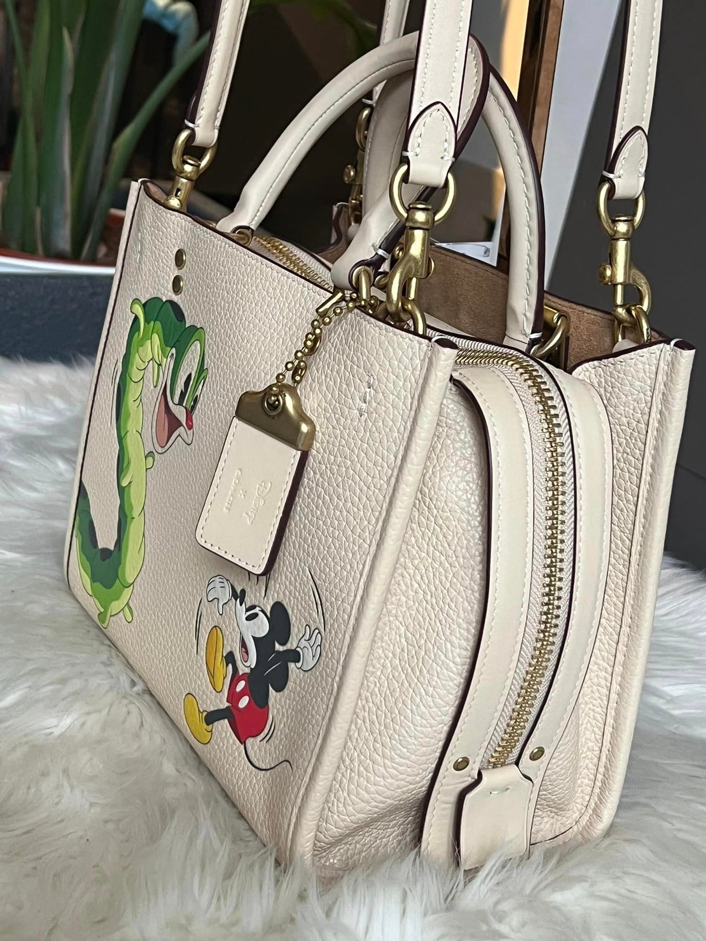 Disney X Coach Rogue 25 in Regenerative Leather with Mickey Mouse and Caterpillar