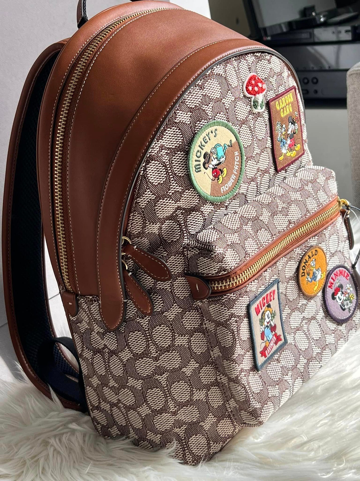 Disney X Coach Charter Backpack in Signature Textile Jacquard with Patches