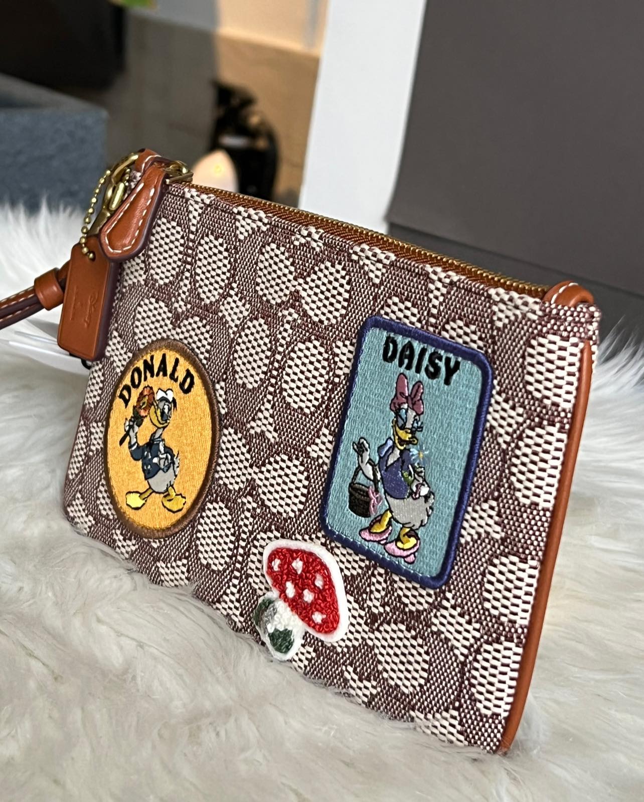 Disney X Coach Small Wristlet in Signature Textile Jacquard with Patches