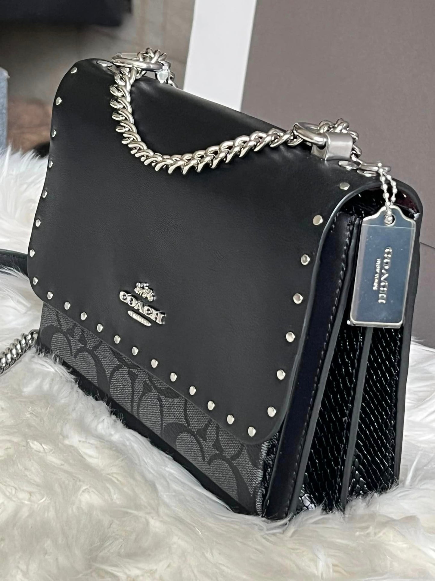 Coach Klare Crossbody in Signature Canvas with Rivets