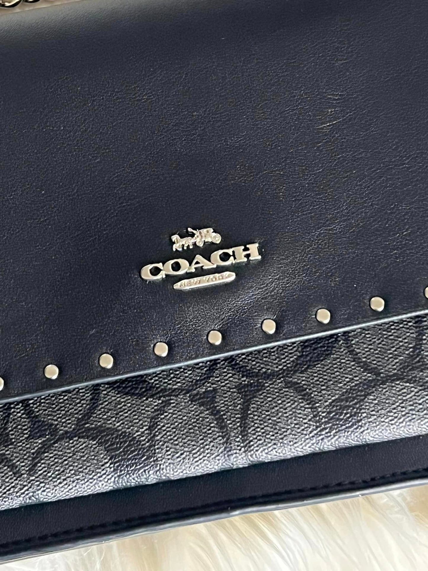 Coach Klare Crossbody in Signature Canvas with Rivets