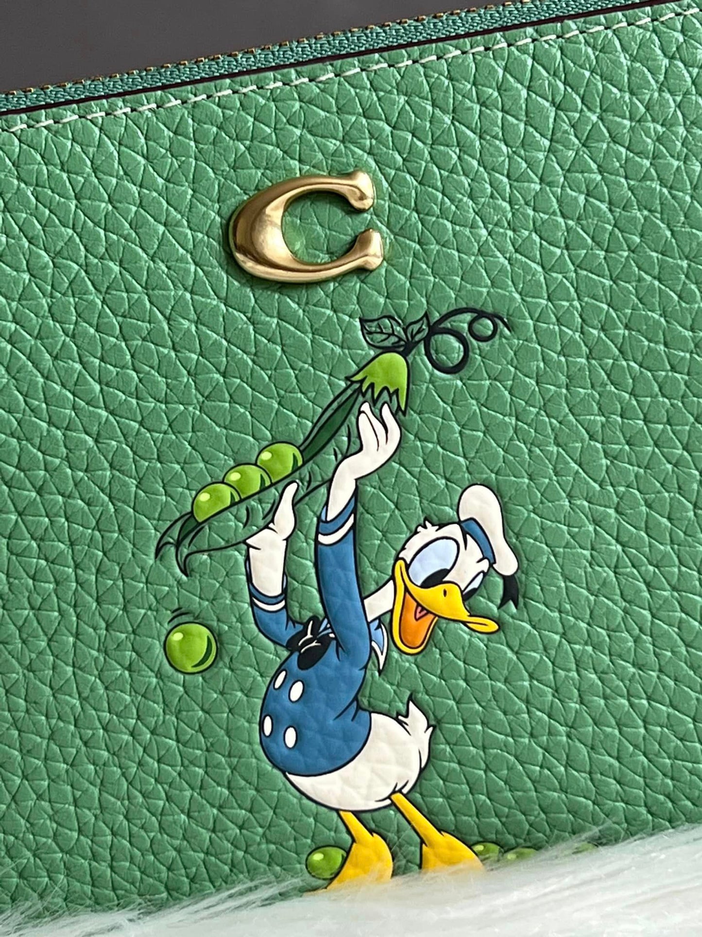 Disney X Coach Small Wristlet in Regenerative Leather with Donald Duck