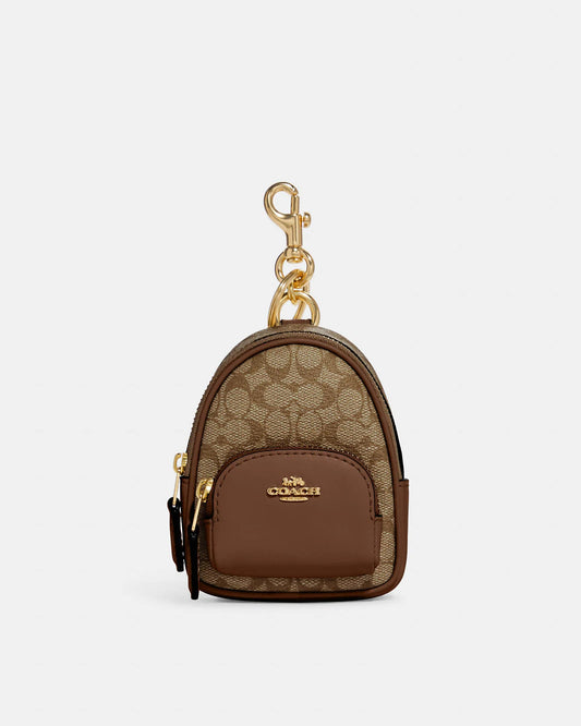 Coach Mini Court Backpack Bag Charm in Signature Canvas