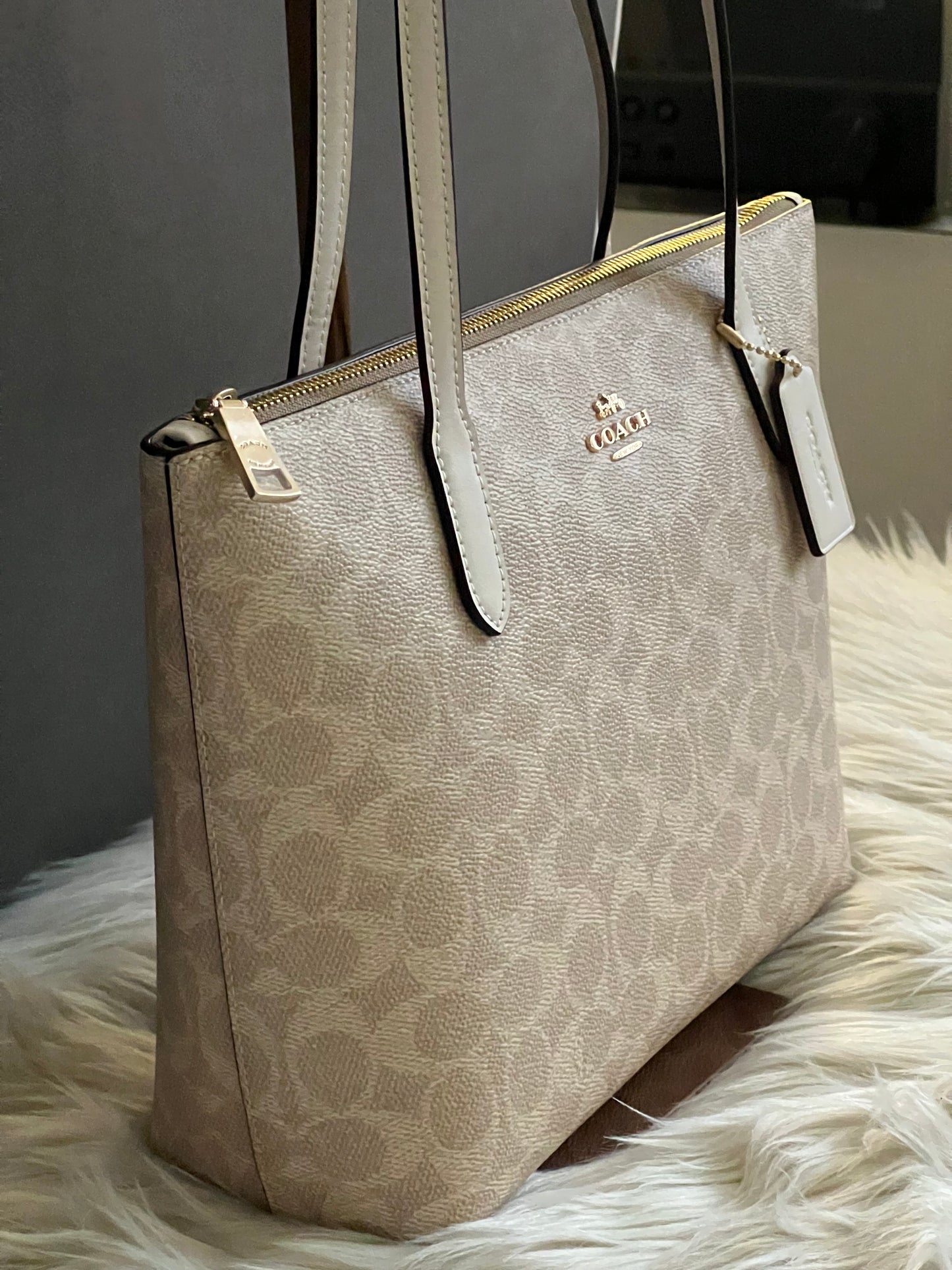 Coach Fiona Zip Tote Bag in Signature Canvas