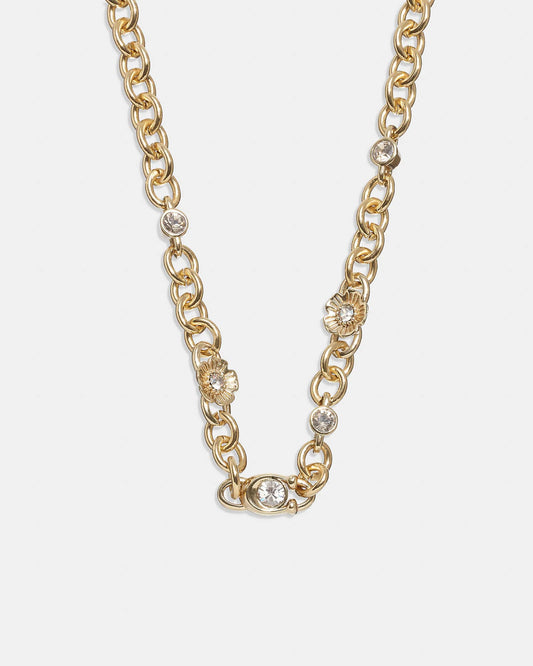 Coach Signature and Stone Chain Necklace