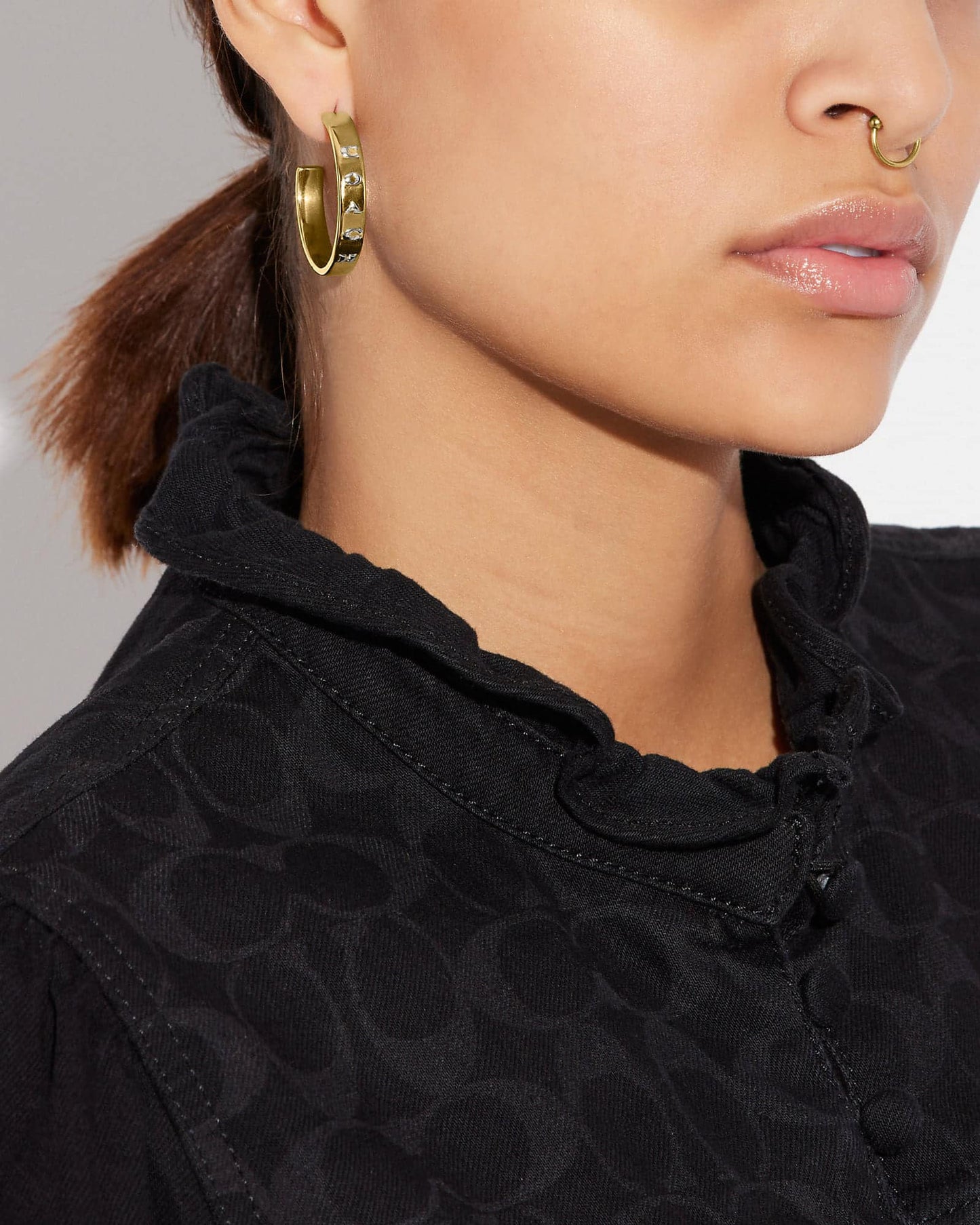 Coach Pegged Hoop Earrings