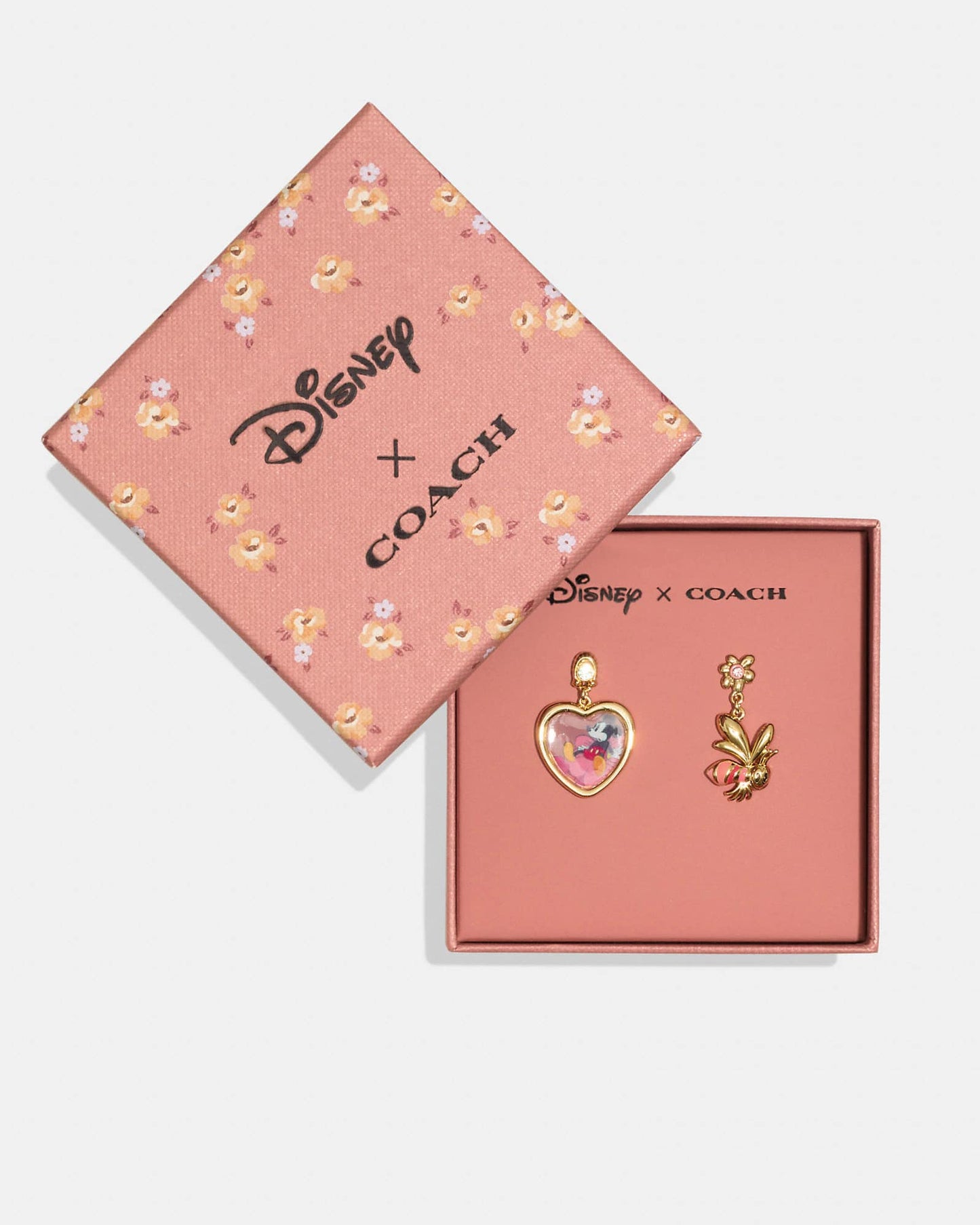 Disney X Coach Mickey Mouse and Flower Bee Mismatched Earrings