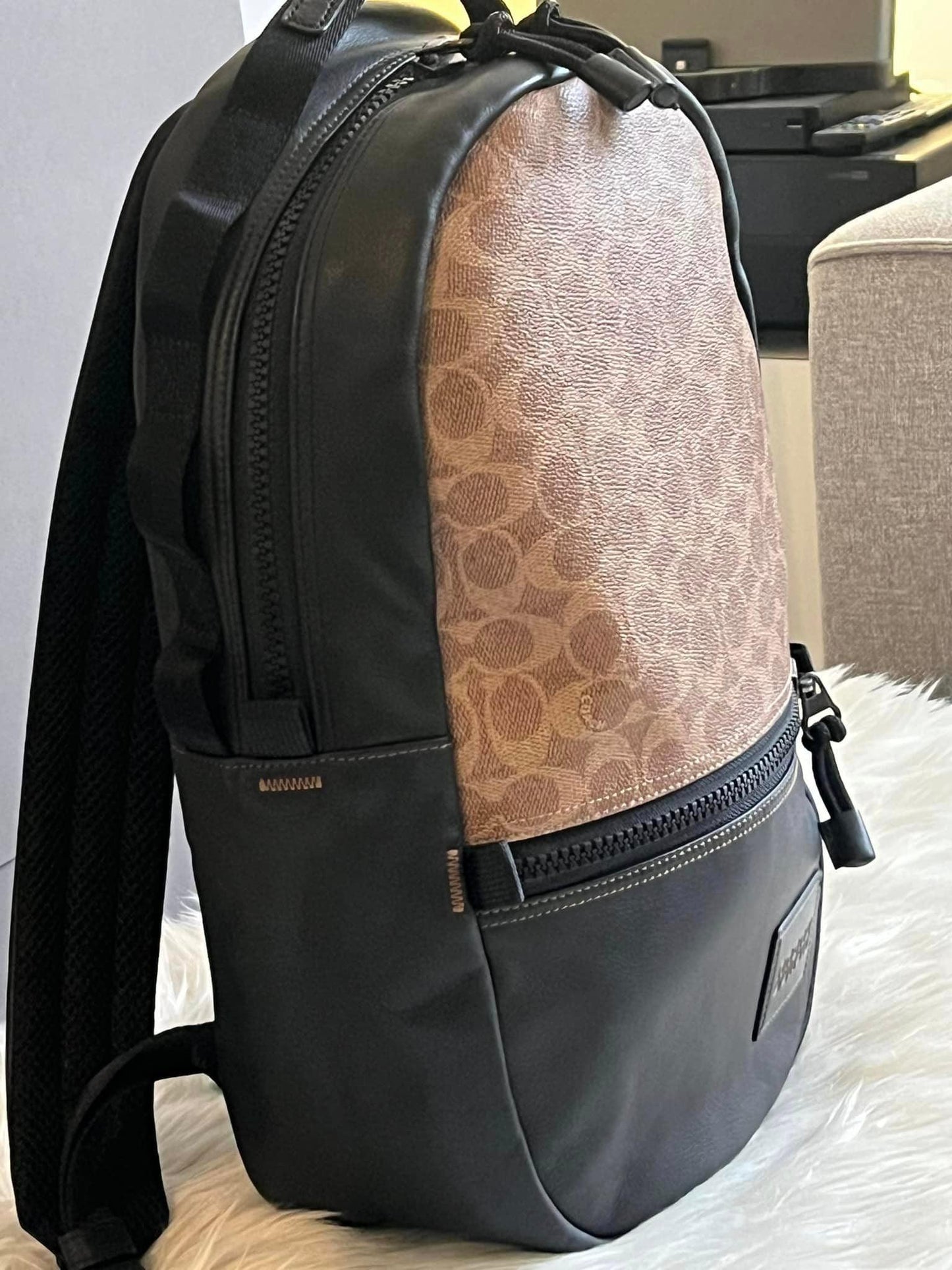 Pacer backpack in signature canvas with coach patch Clearance