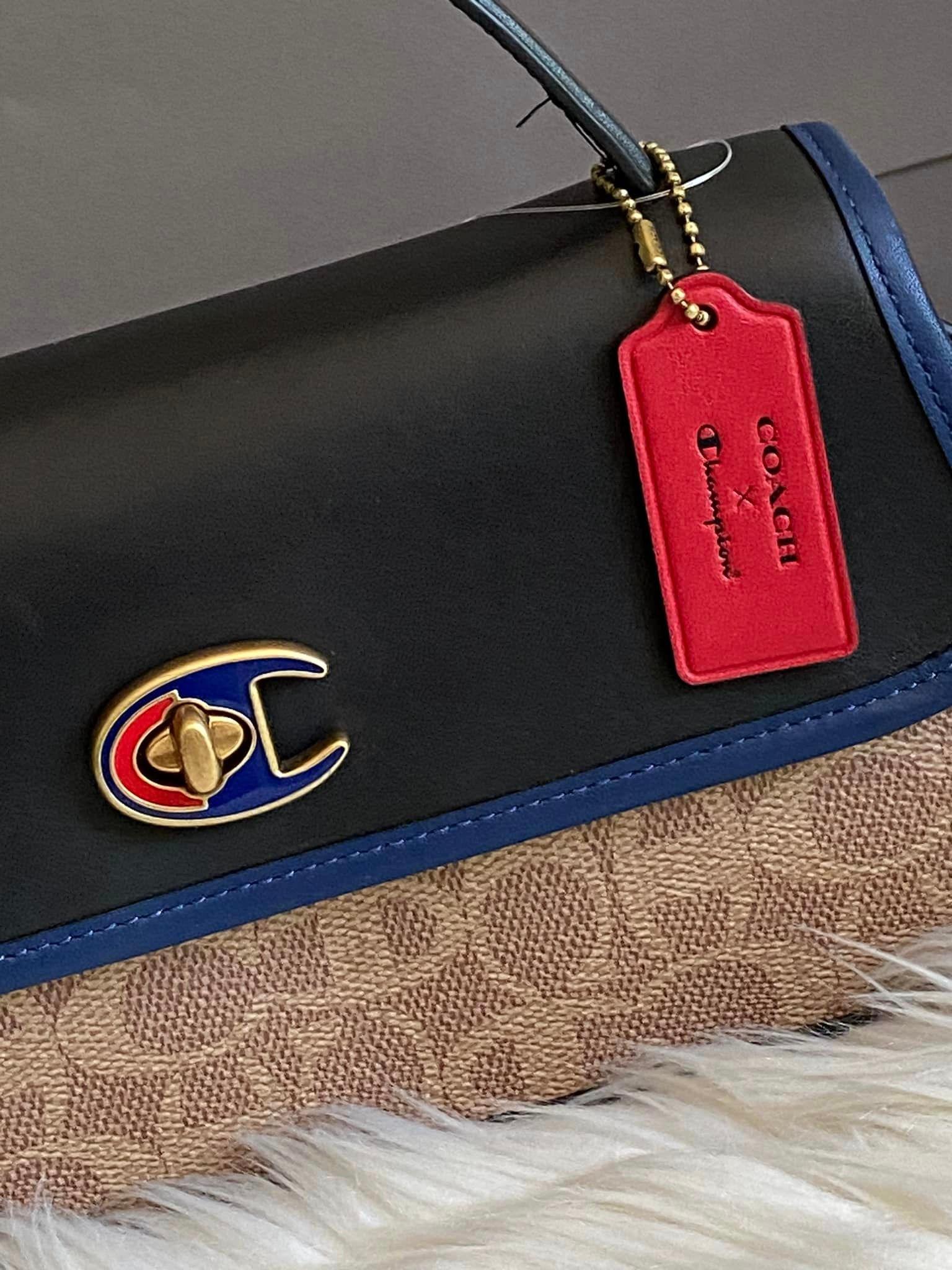 Coach X Champion Turnlock Clutch in Signature Canvas Club de Mode