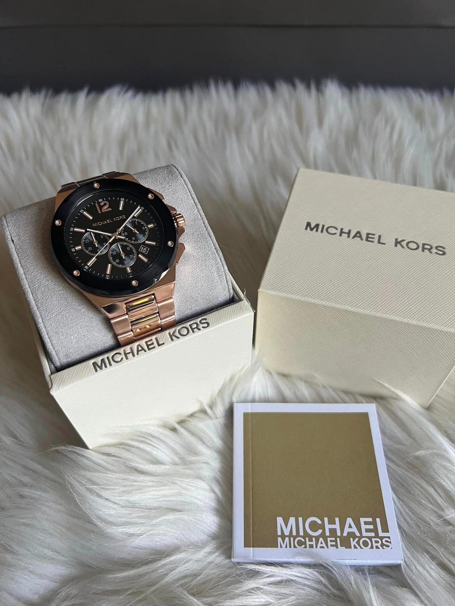 Michael Kors Men’s Lennox Chronograph Rose Gold-Tone Stainless Steel Watch