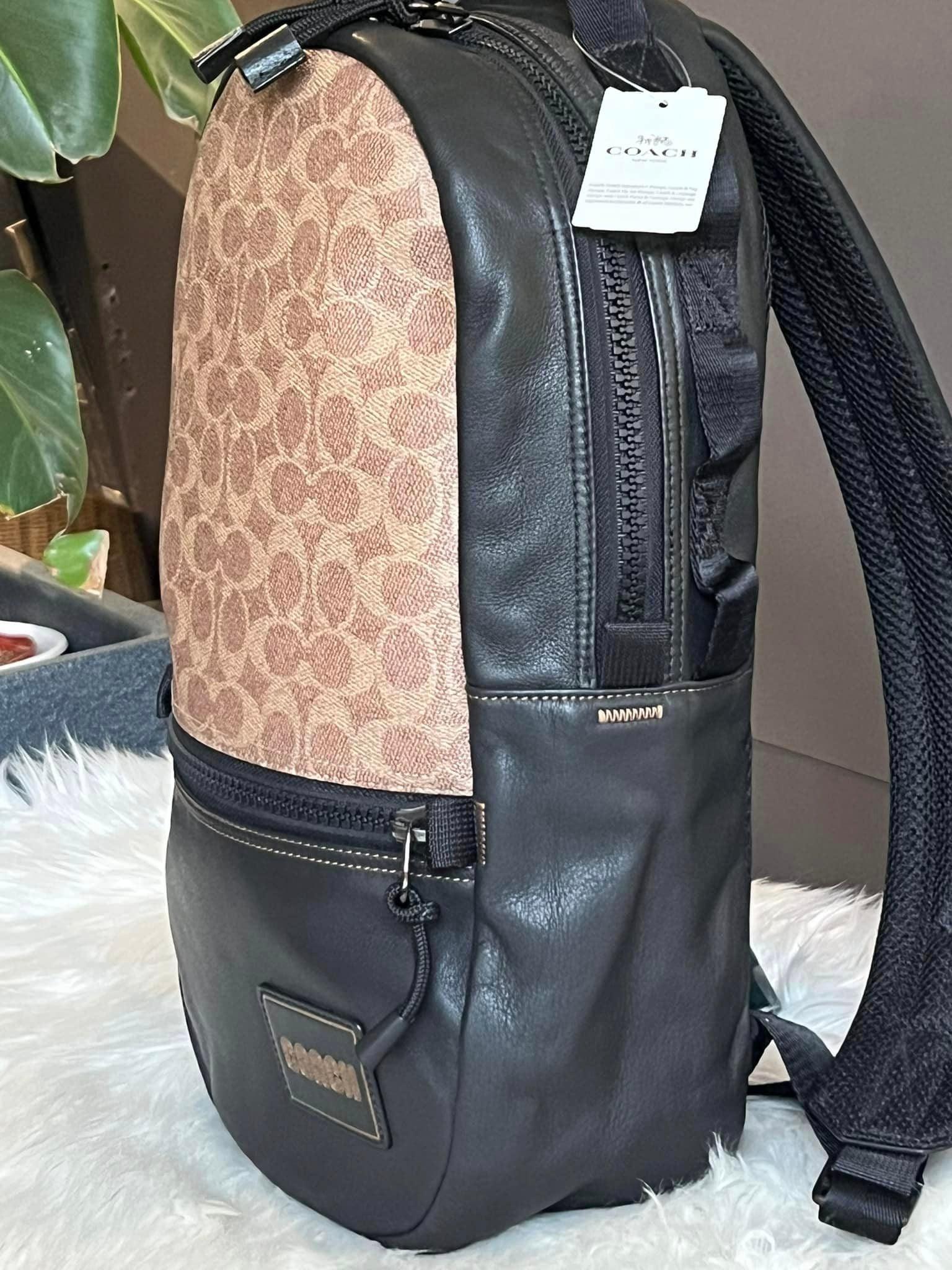 coach backpack with patches Coach Pacer Backpack In Signature Canvas with Coach Patch – Club de Mode