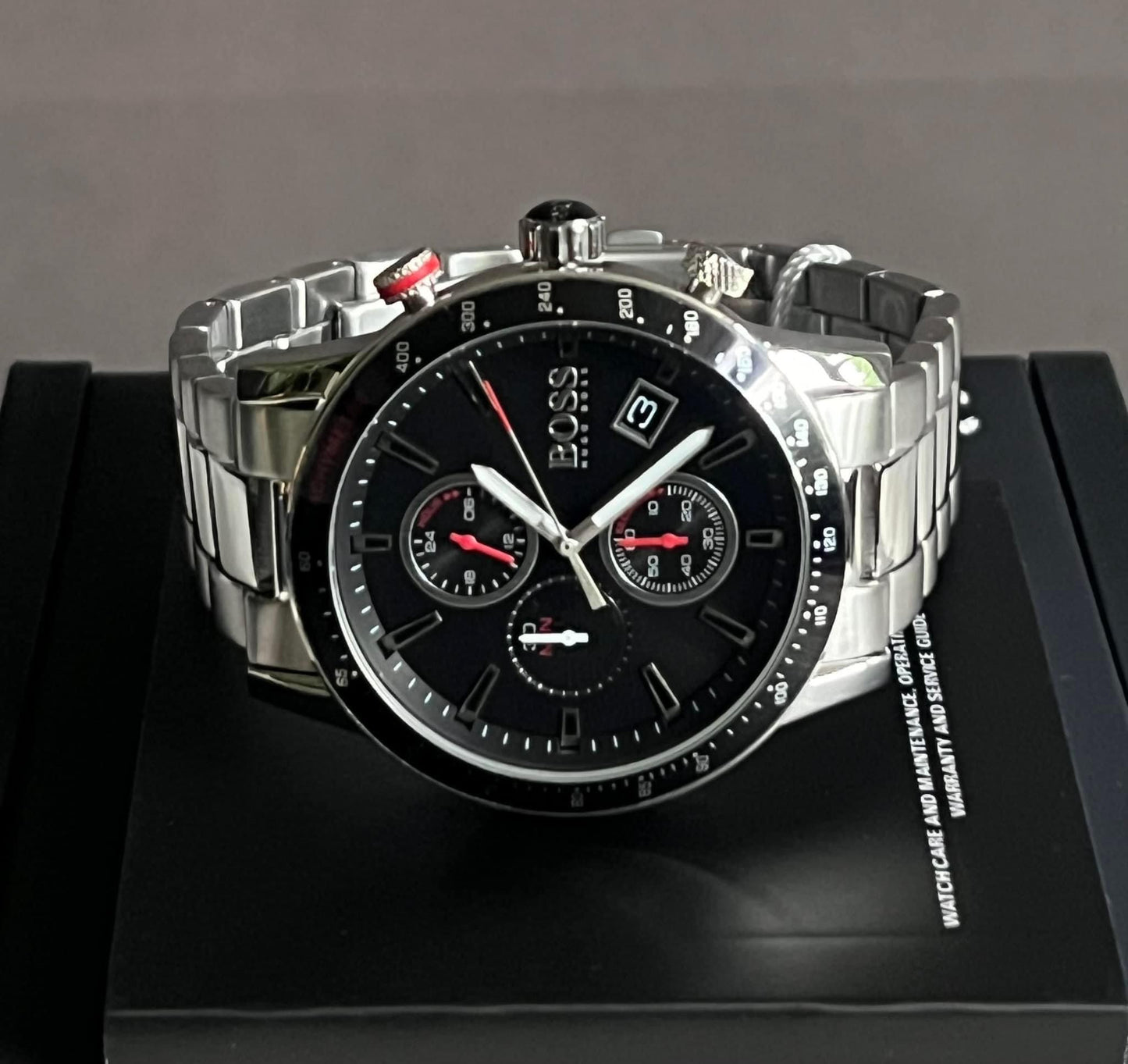 Hugo Boss Men’s Rafale Black Dial Chronograph Watch