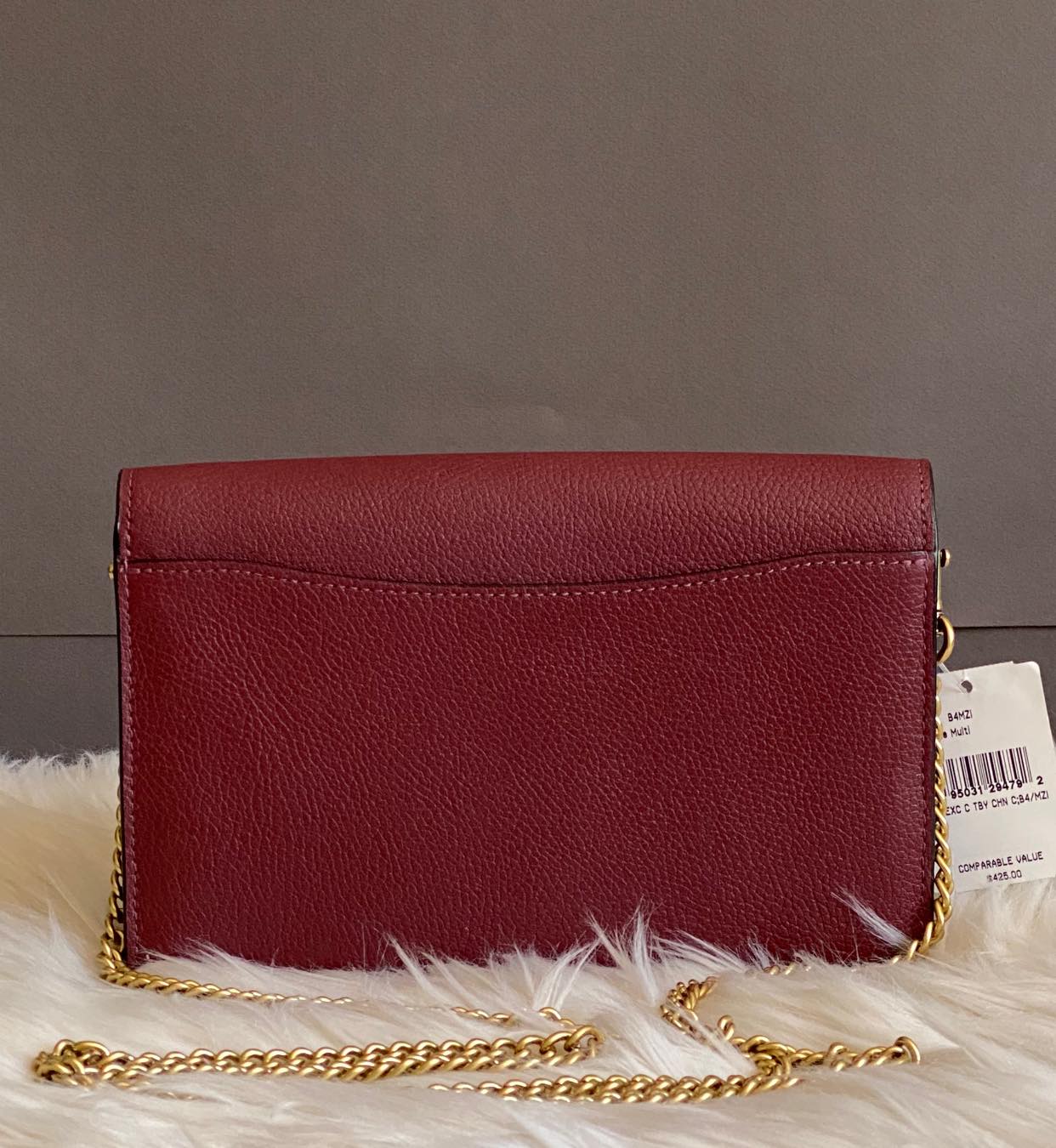 Coach Tabby Chain Clutch in Colorblock with Snakeskin Detail