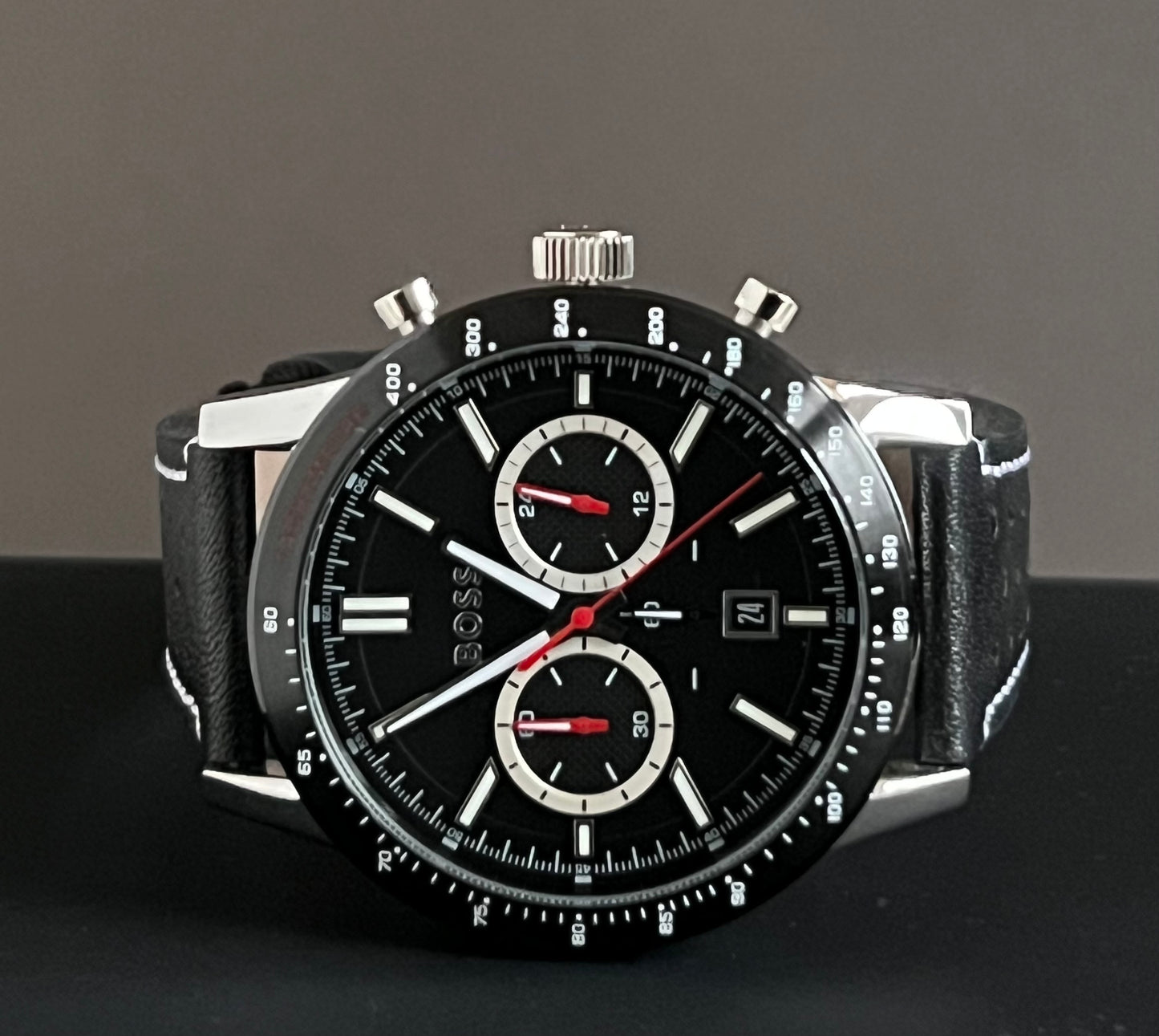 Hugo Boss Men’s Allure Chronograph Leather Strap Watch