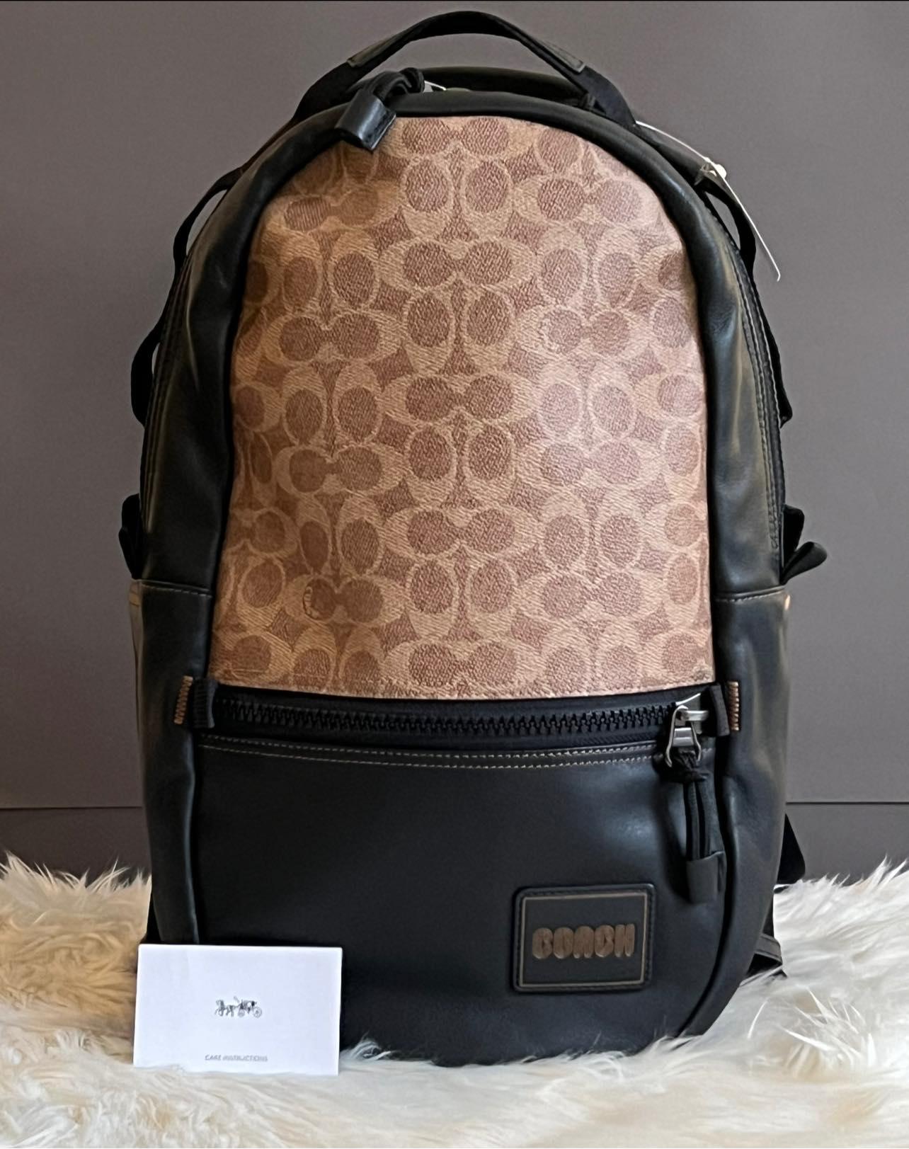 coach backpack with patches Coach Pacer Backpack In Signature Canvas with Coach Patch – Club de Mode