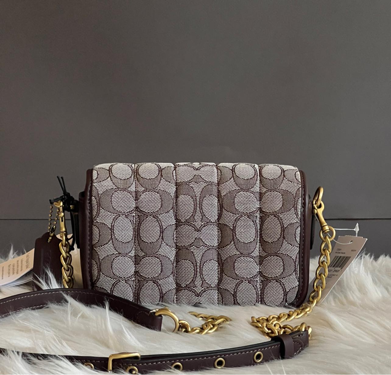 Coach Dinky 18 in Signature Jacquard with Quilting