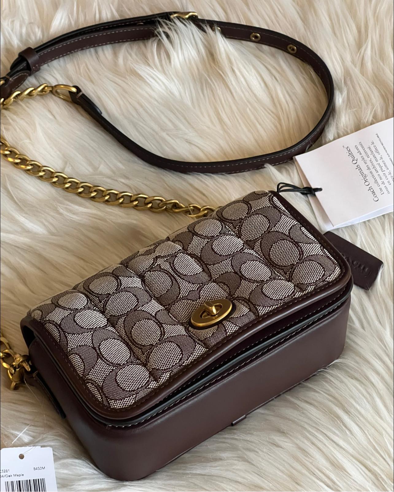 Coach Dinky 18 in Signature Jacquard with Quilting