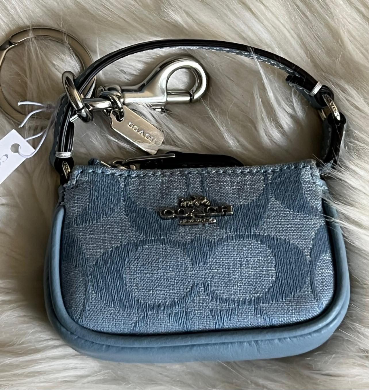 Coach Mini Nolita Bag Charm in Signature Chambray