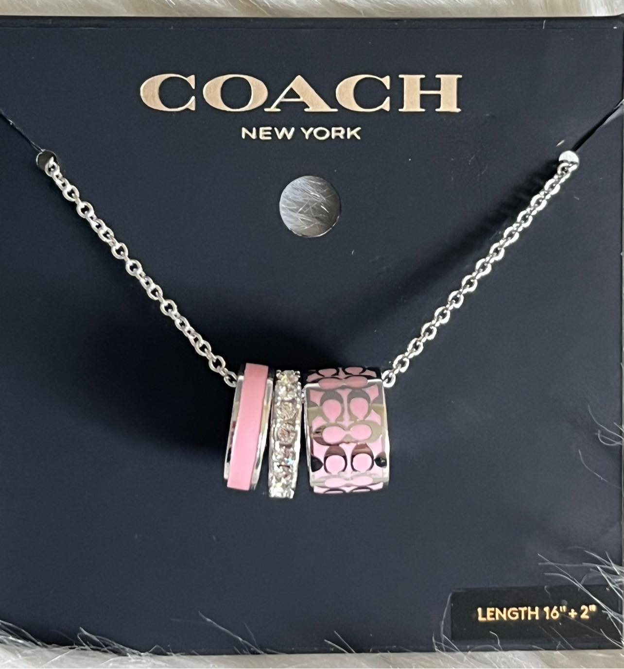 Coach Signature C Enamel Necklace