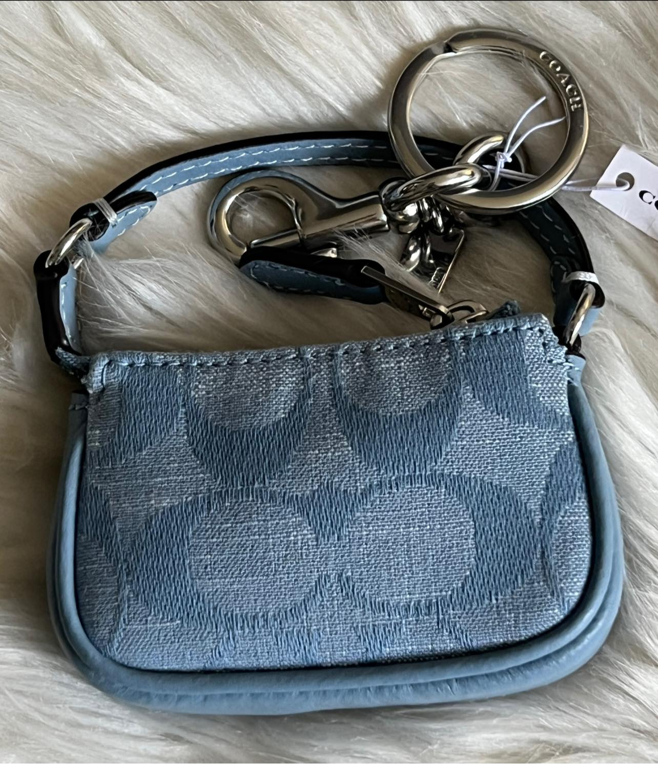 Coach Mini Nolita Bag Charm in Signature Chambray