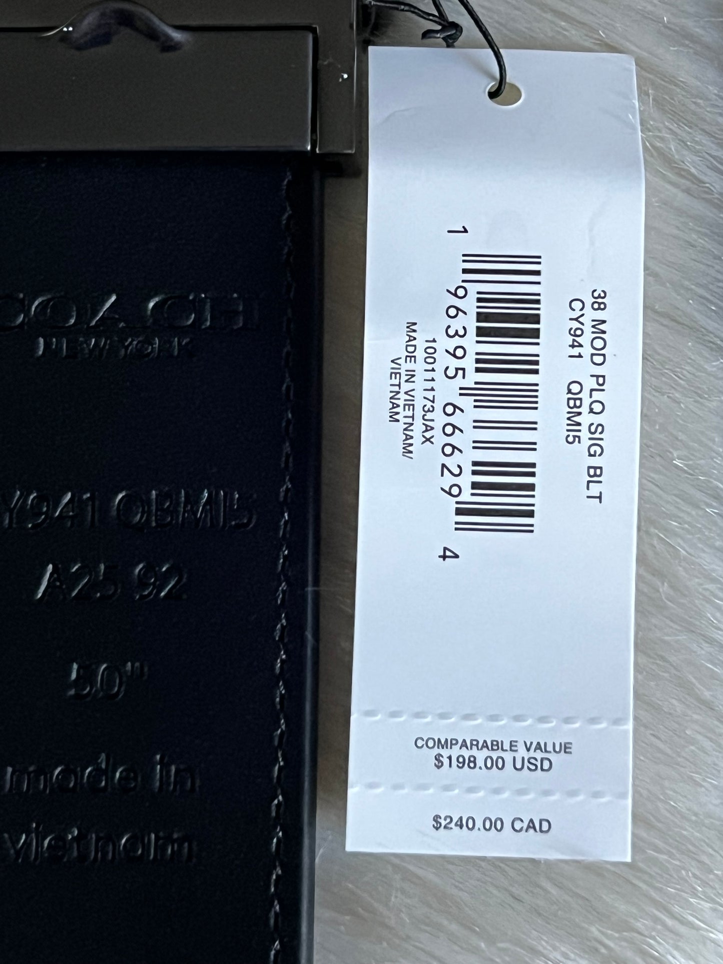 Plaque Buckle Cut To Size Reversible Belt