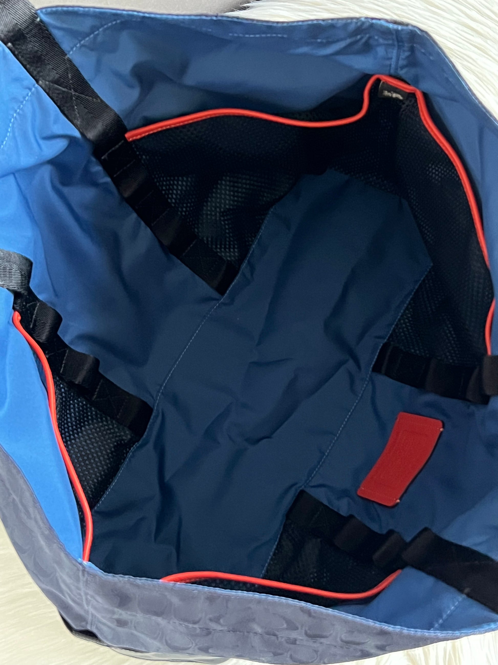 coach cordura backpack blue Coach Reversible Pacer Tote In Signature Cordura Fabric With Coach Pat – Club de Mode