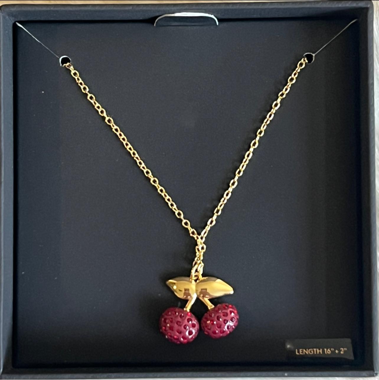 Coach Pave Cherry Pendant Necklace