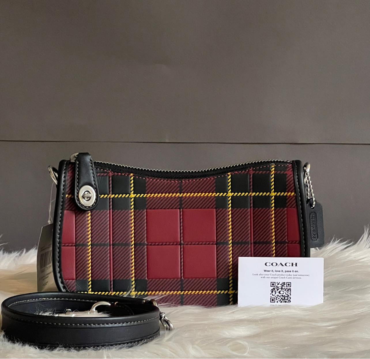 Coach Swinger 20 with Plaid Print